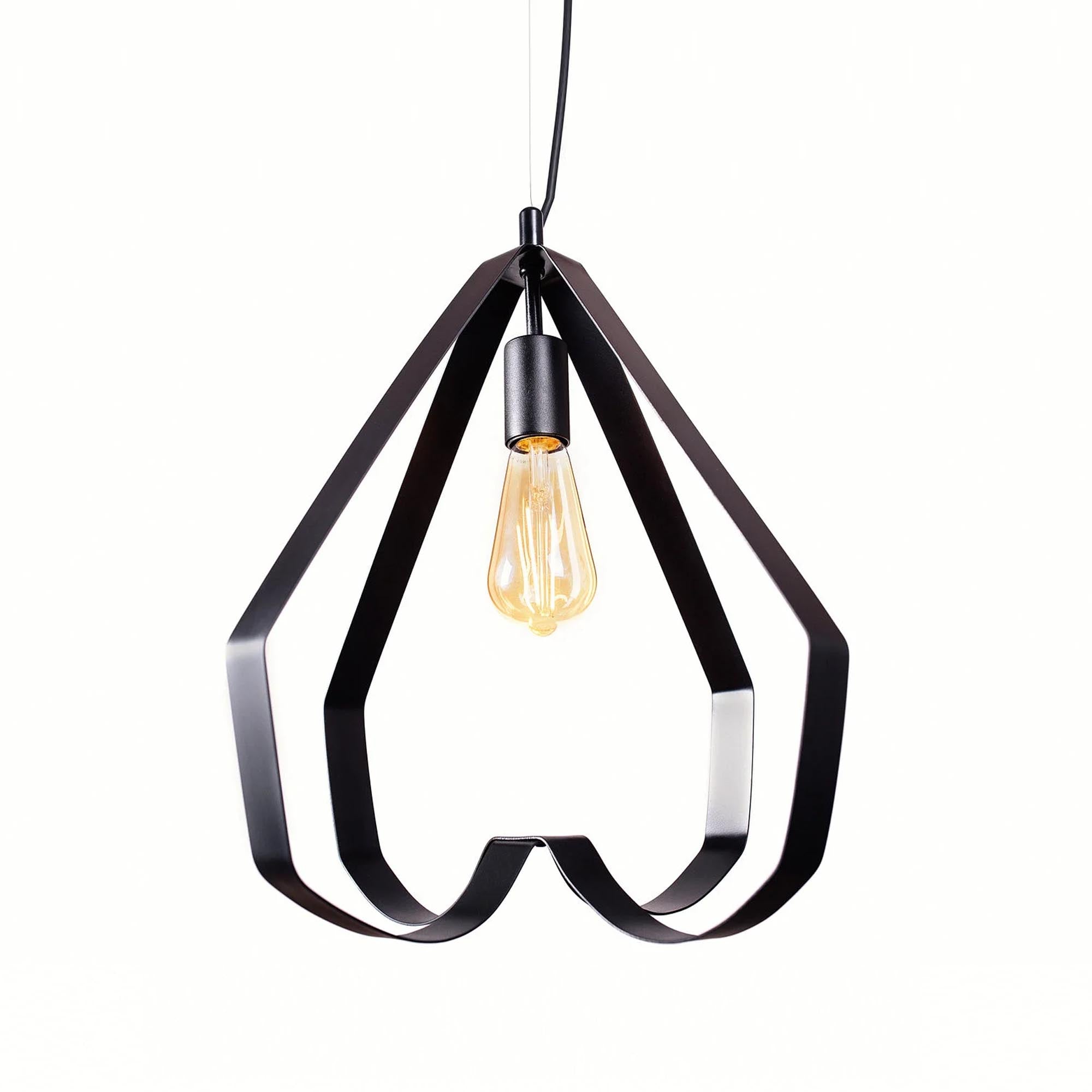 Підвісний світильник 38 х 38 см, металевий, чорний - зображення 1