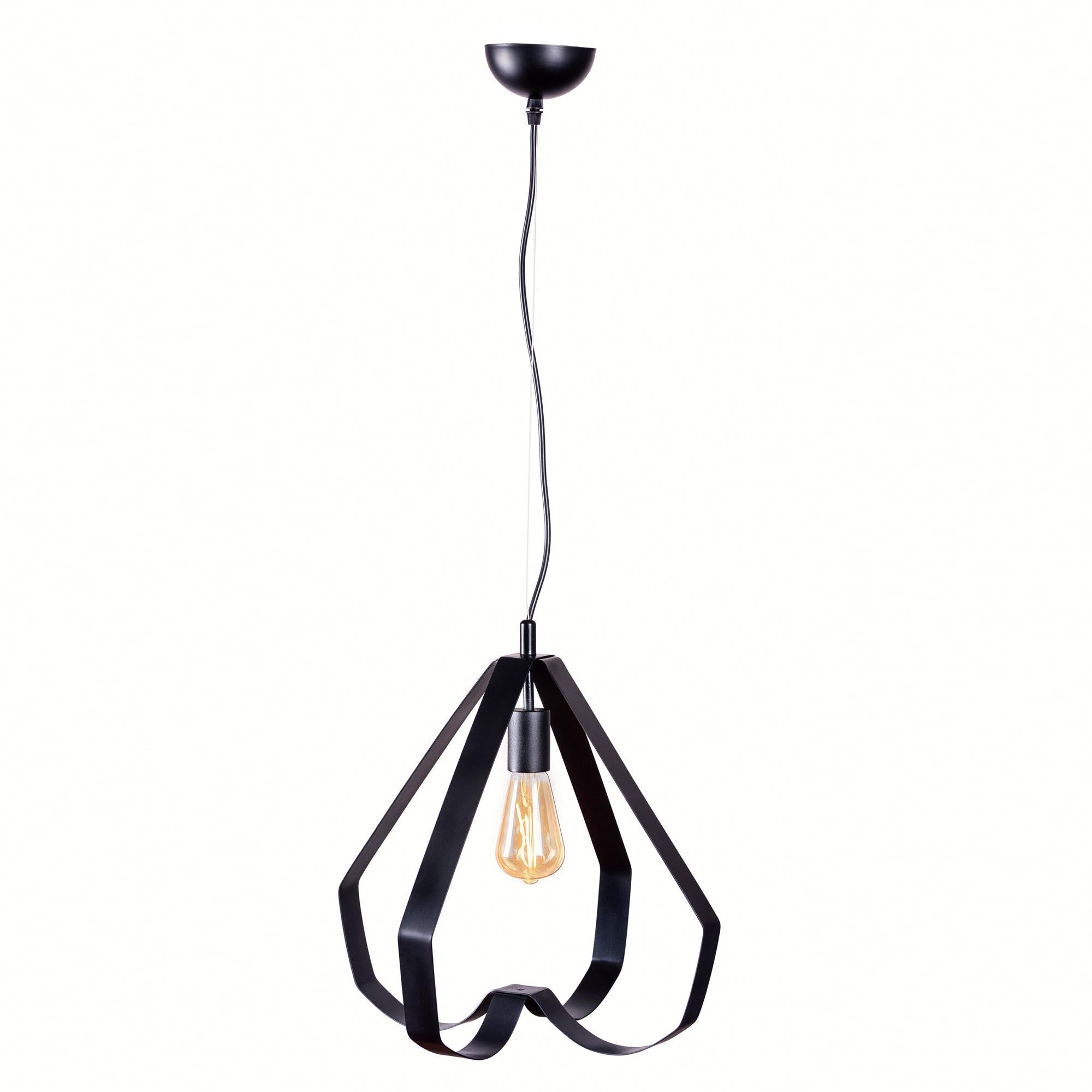 Підвісний світильник 38 х 38 см, металевий, чорний - зображення 2