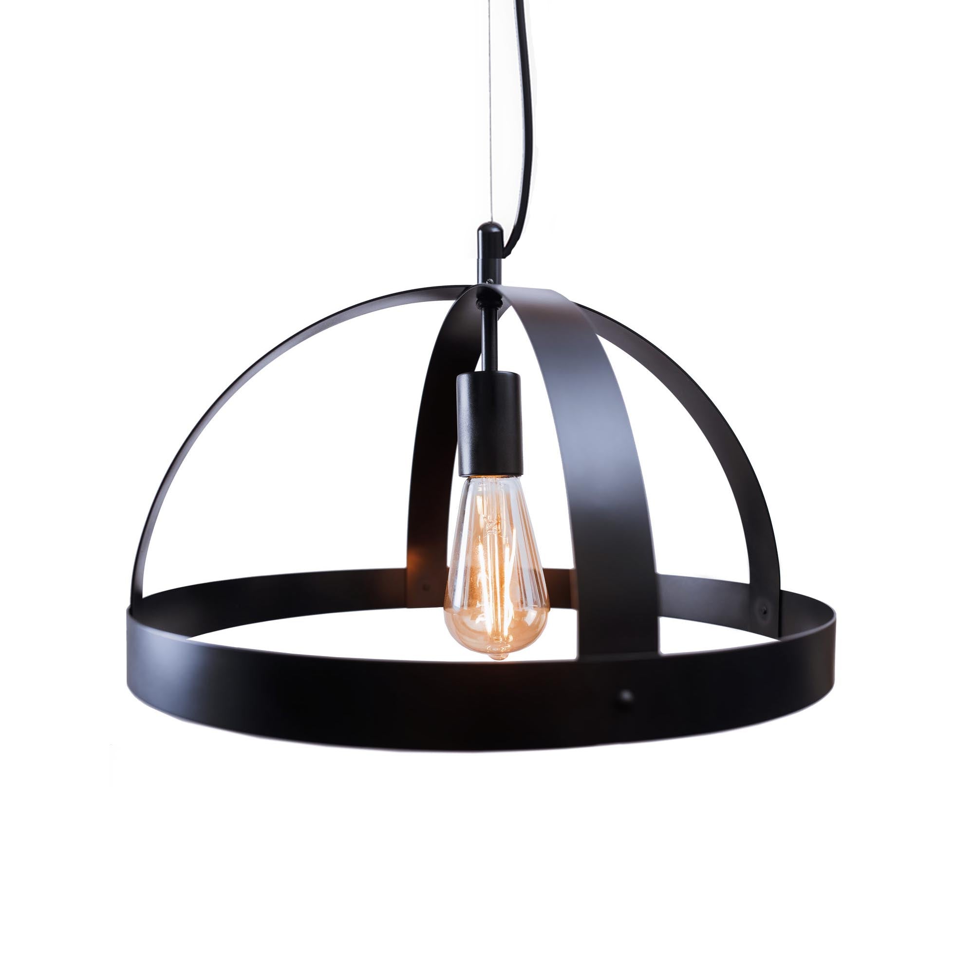 Підвісний світильник 25 х 40 см, металевий, чорний - зображення 1