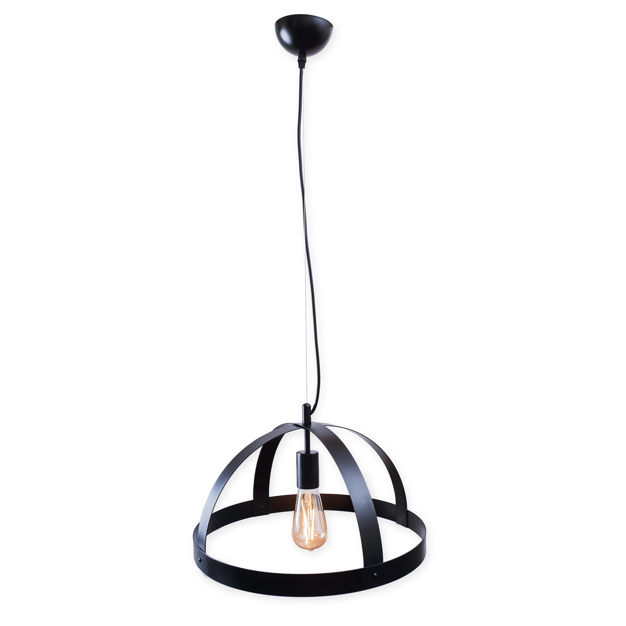 Підвісний світильник 25 х 40 см, металевий, чорний - зображення 2