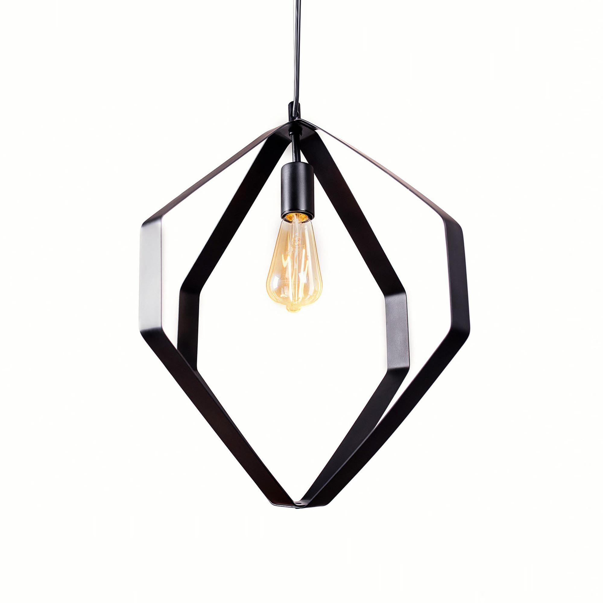 Підвісний світильник 40 х 43 см, металевий, чорний - зображення 1