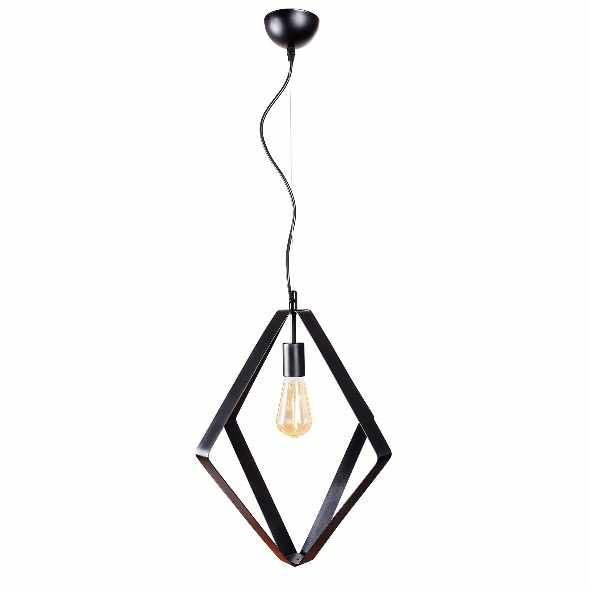 Підвісний світильник 40 х 46 см, металевий, чорний - зображення 2