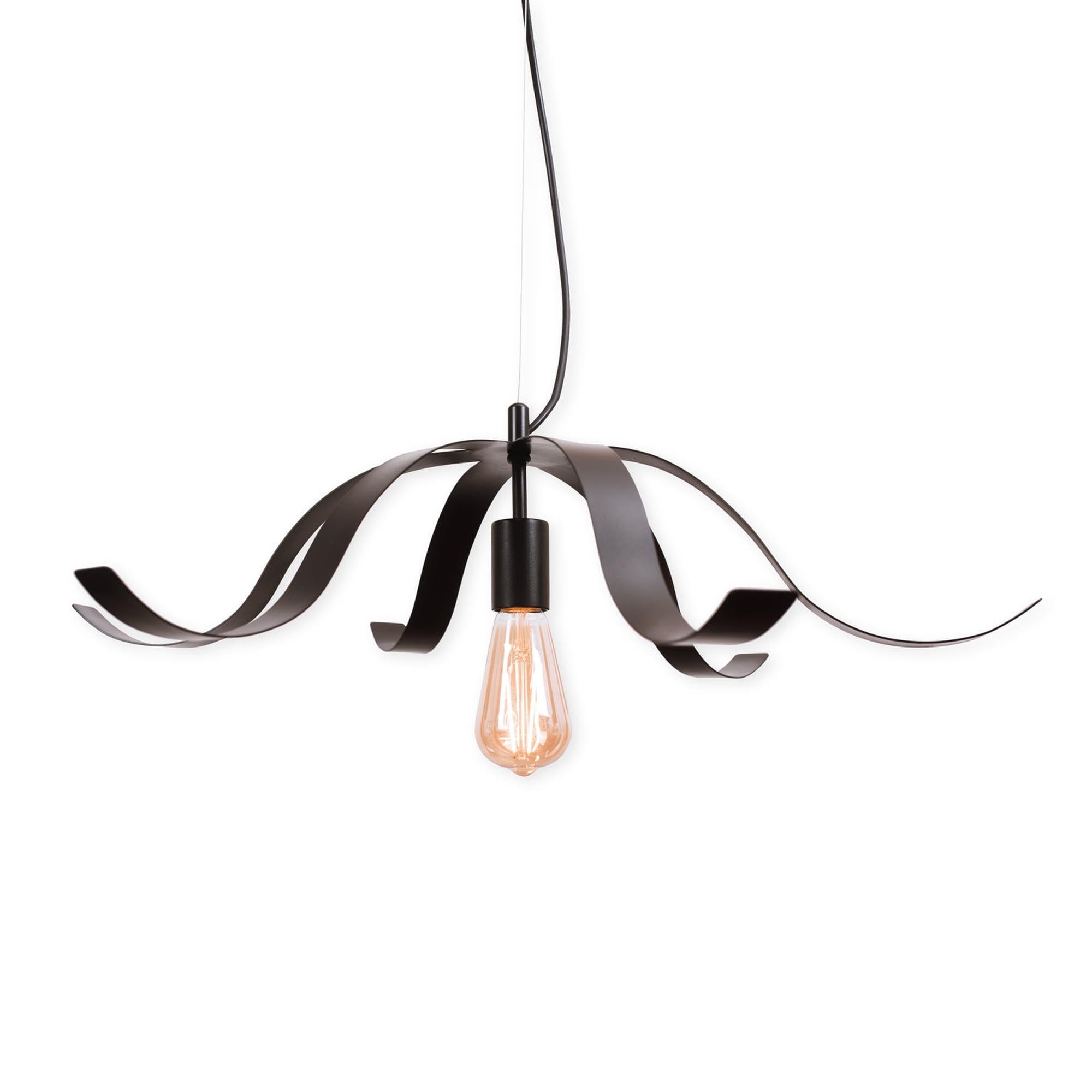 Підвісний світильник 63 х 18 см, металевий, чорний - зображення 1