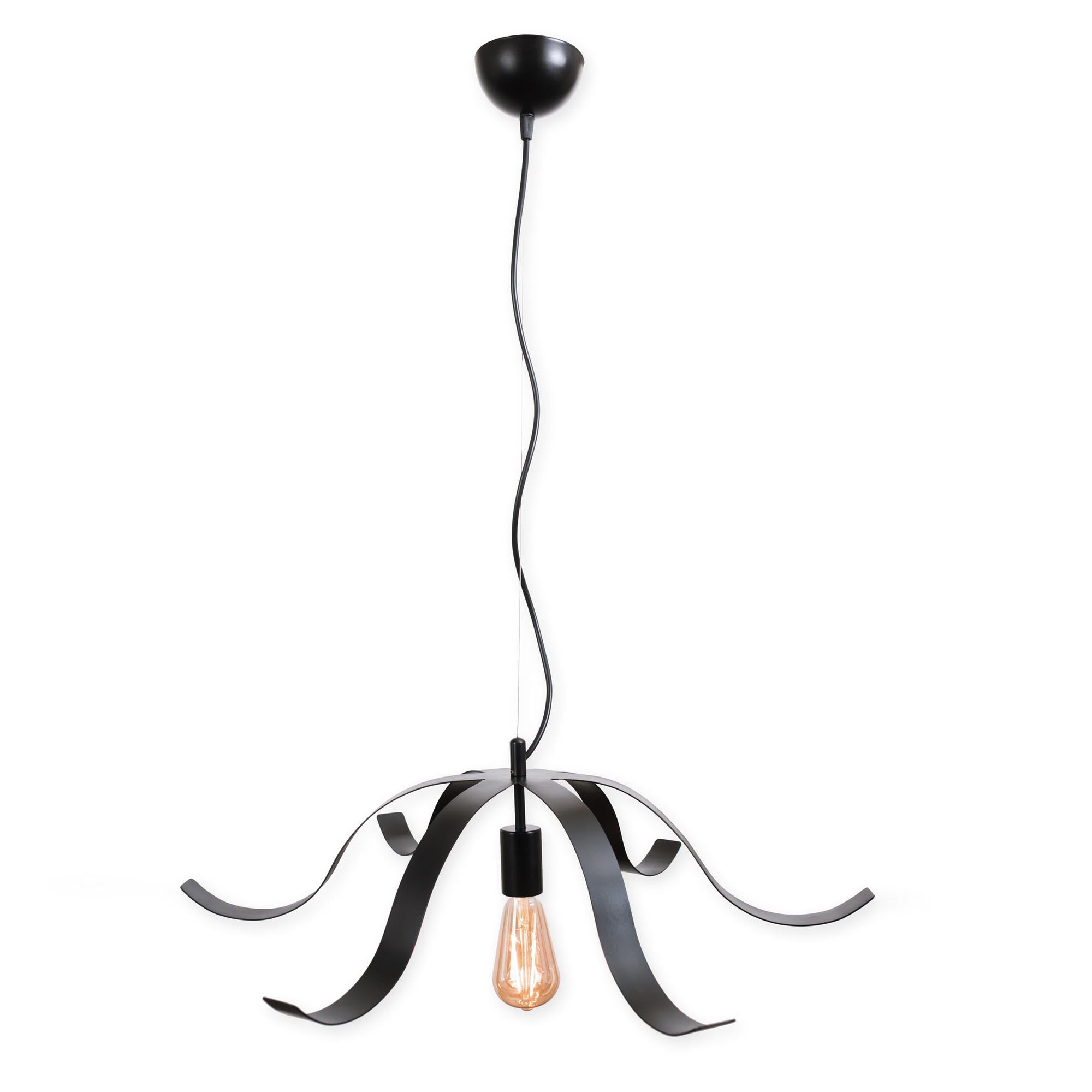 Підвісний світильник 63 х 18 см, металевий, чорний - зображення 2