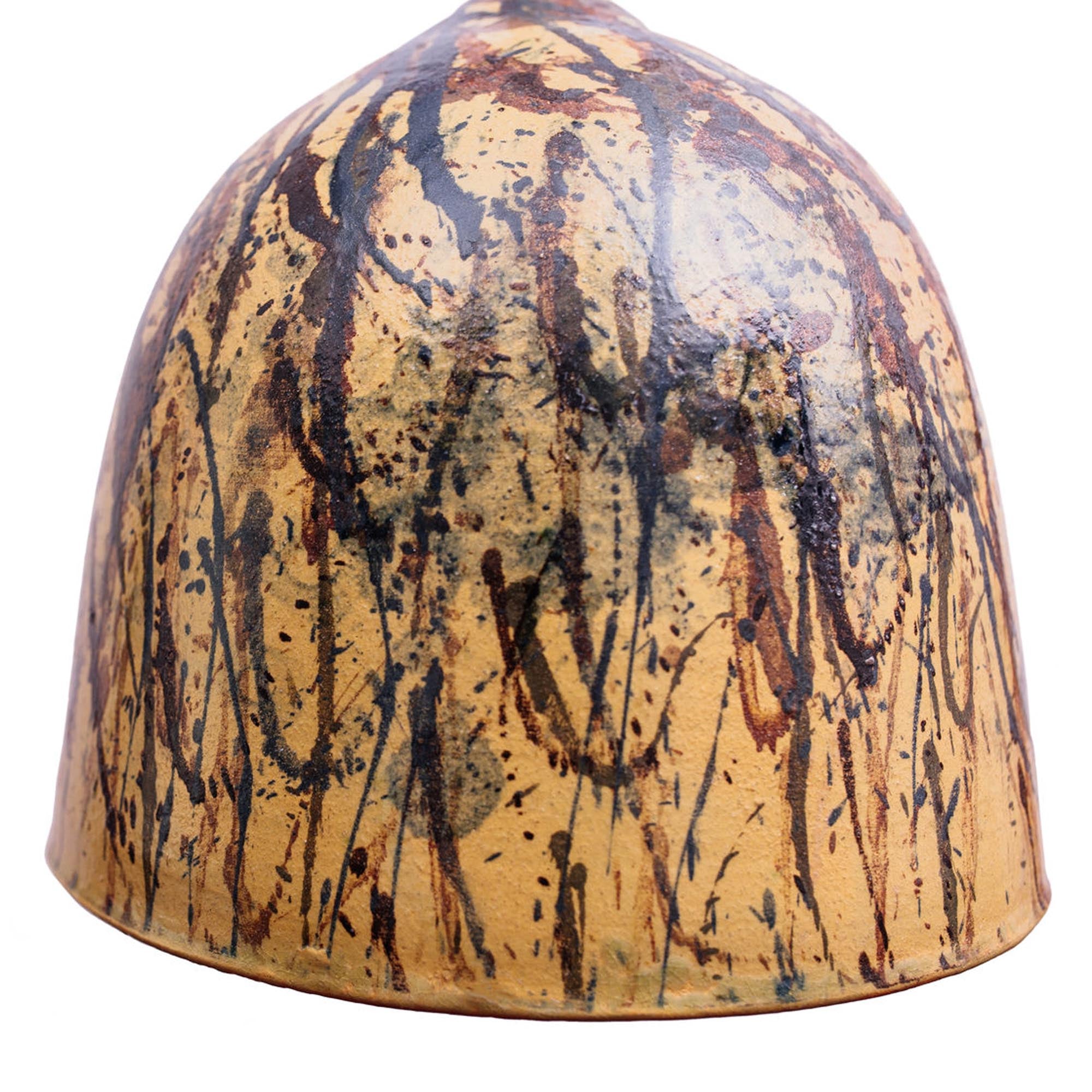 Підвісний світильник керамічний, бежевий з ручним розписом - зображення 2