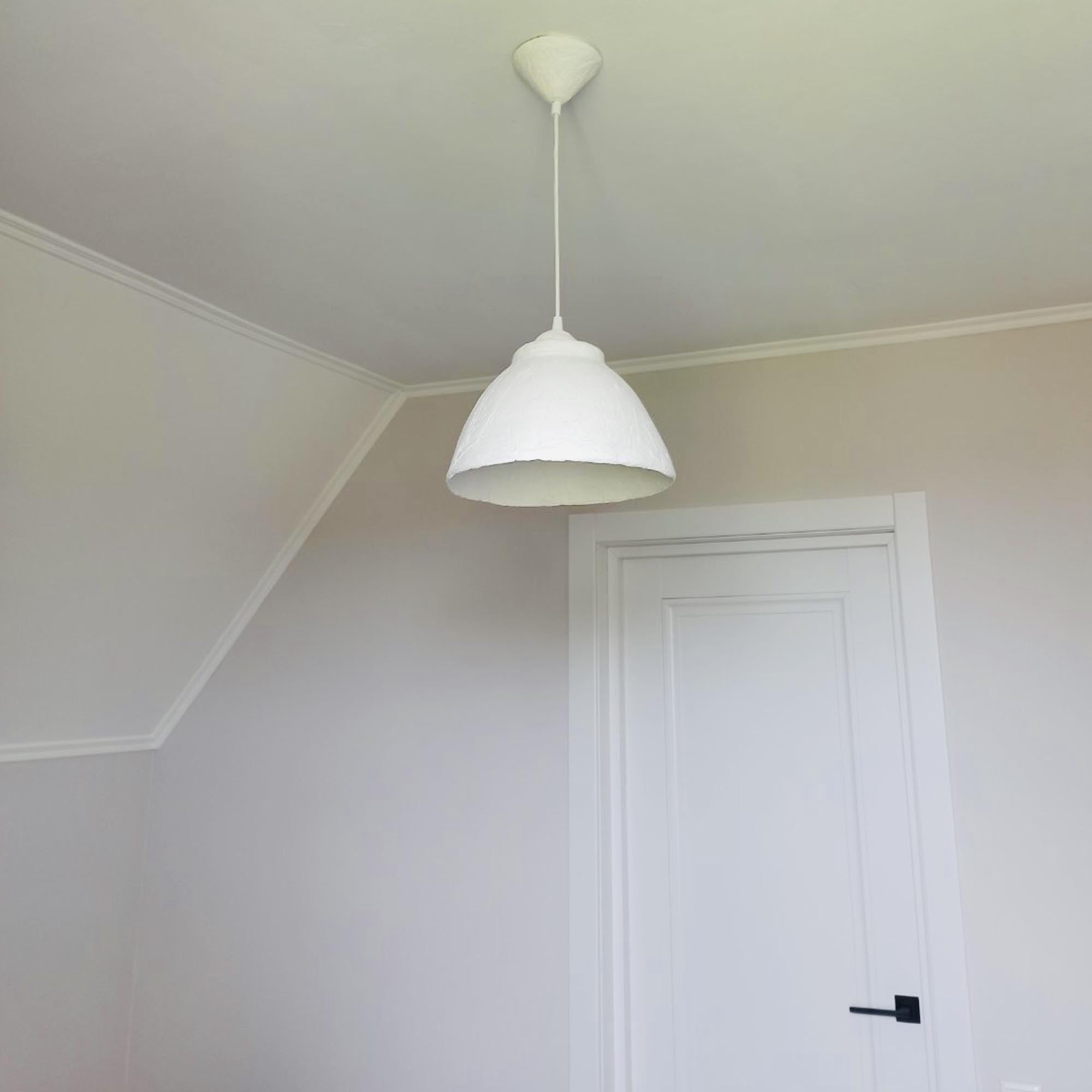 Підвісний світильник з підсиленого пап'є-маше, білий - зображення 2