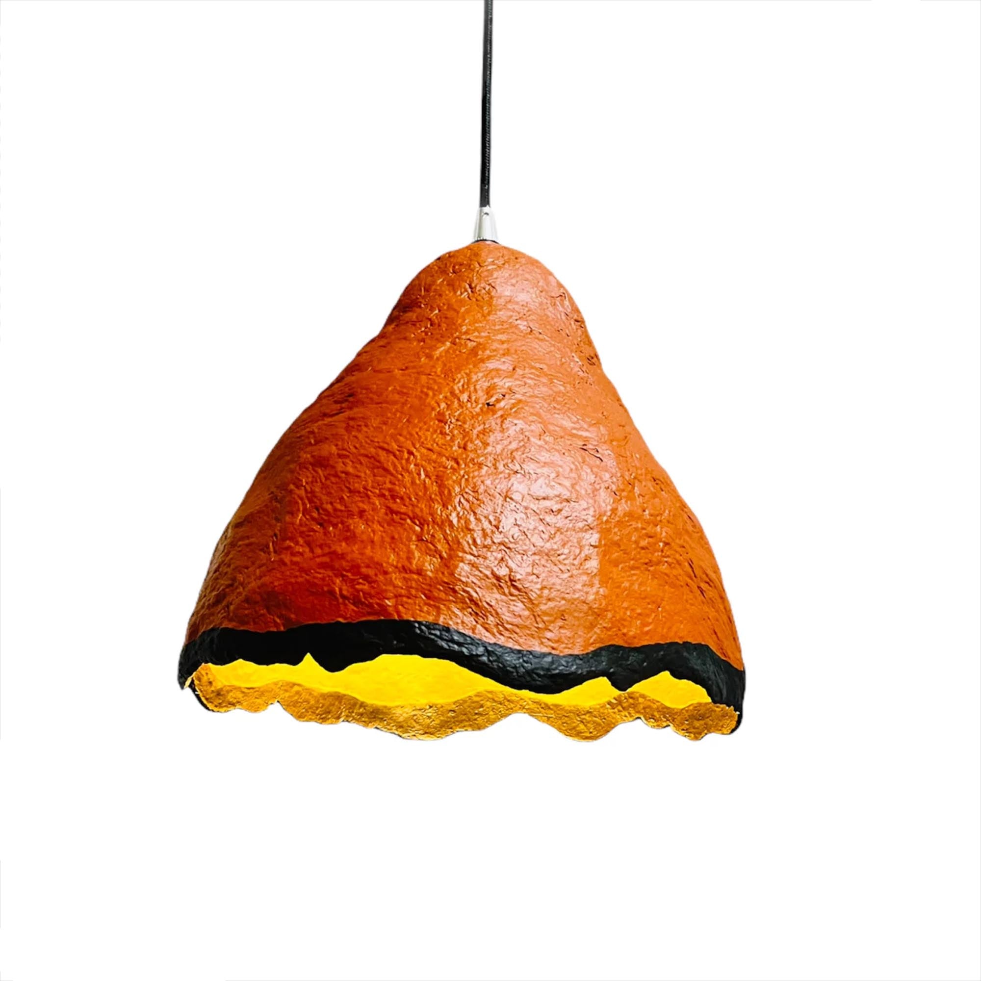 Підвісний світильник з підсиленого пап'є-маше, помаранчевий - зображення 1