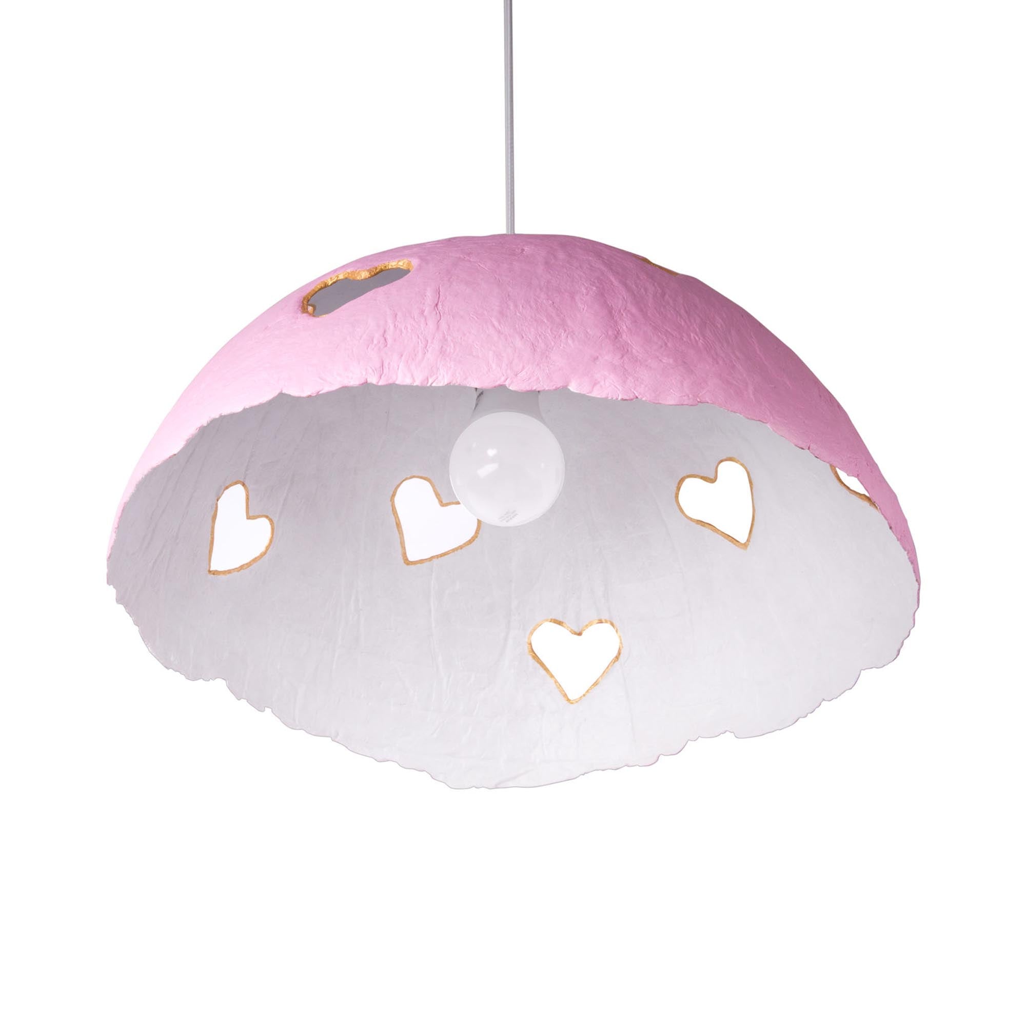 Підвісний світильник з підсиленого пап'є-маше, рожевий - зображення 1