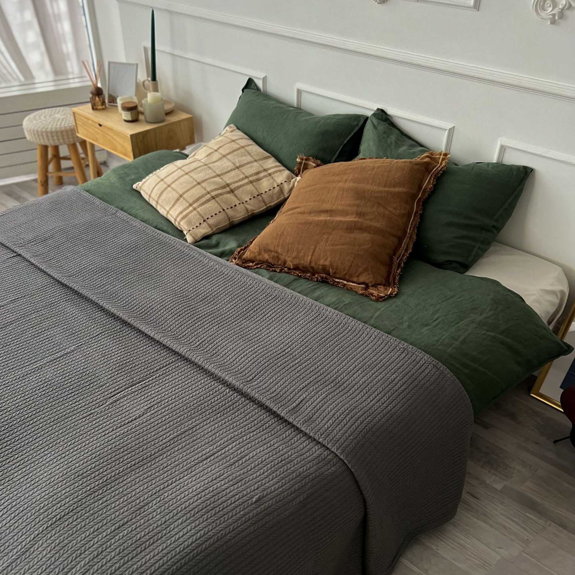 Плед бавовняний косичка GRAPHITE - зображення 2