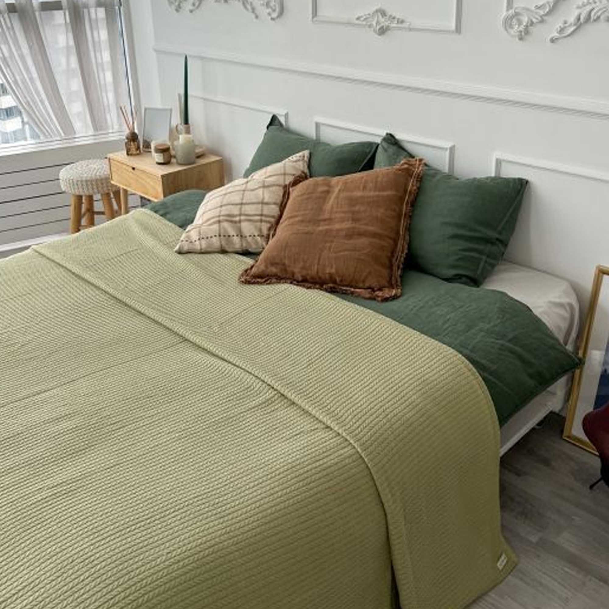 Плед бавовняний косичка PISTACHIO - зображення 1