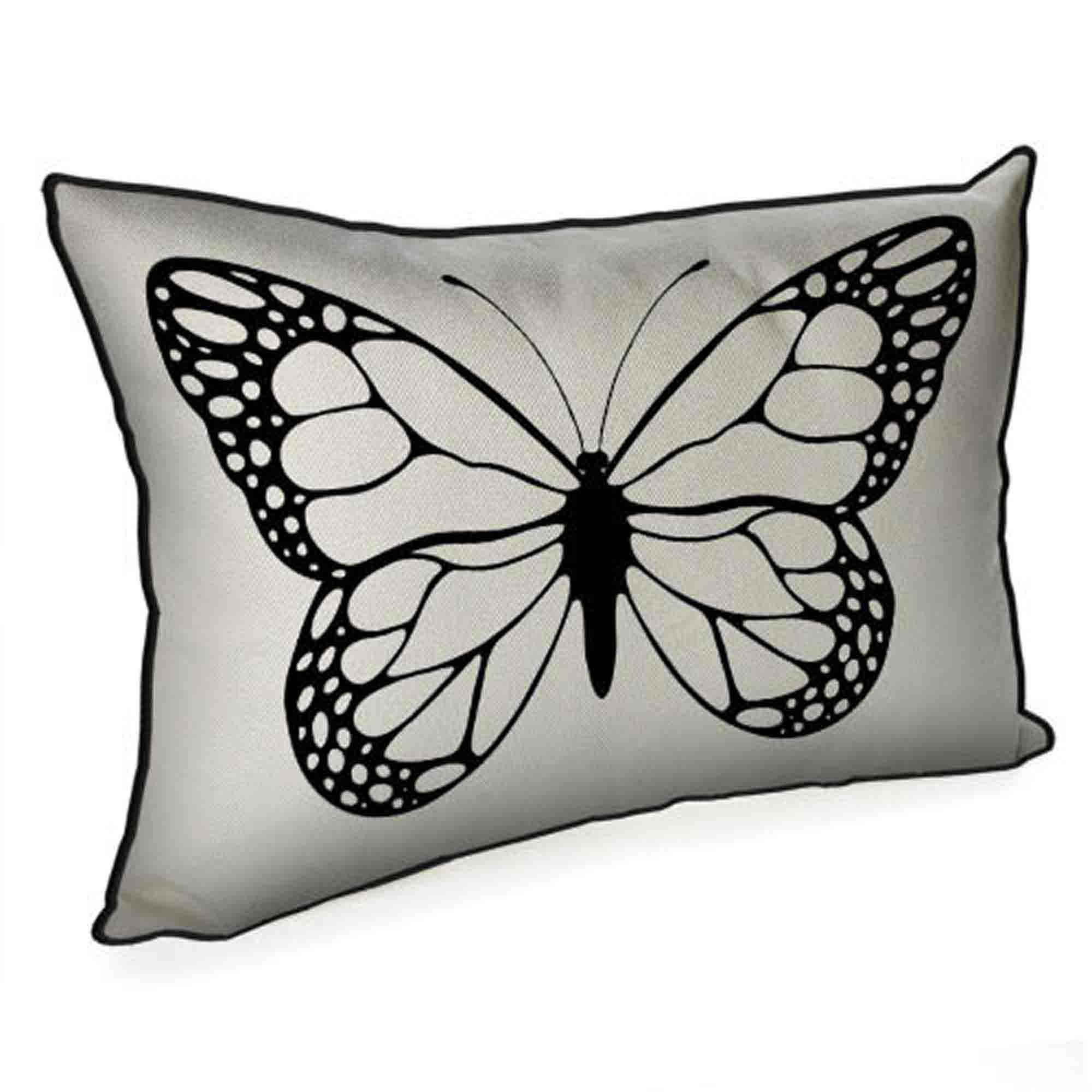 Подушка декоративна ЧОРНО-БІЛИЙ МЕТЕЛИК - зображення 1
