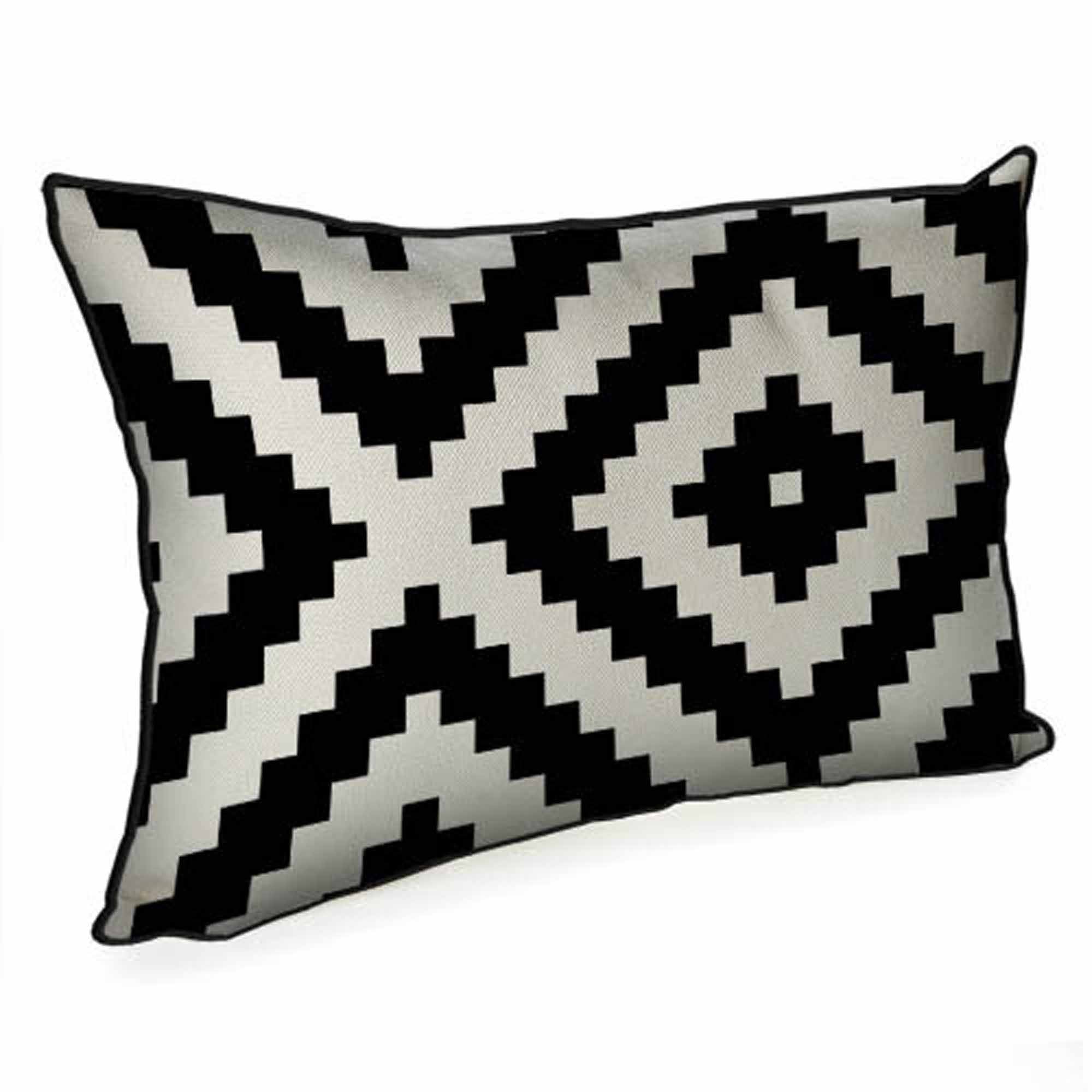 Подушка декоративна ЧОРНО-БІЛИЙ ГЕОМЕТРИЧНИЙ РОМБ - зображення 1
