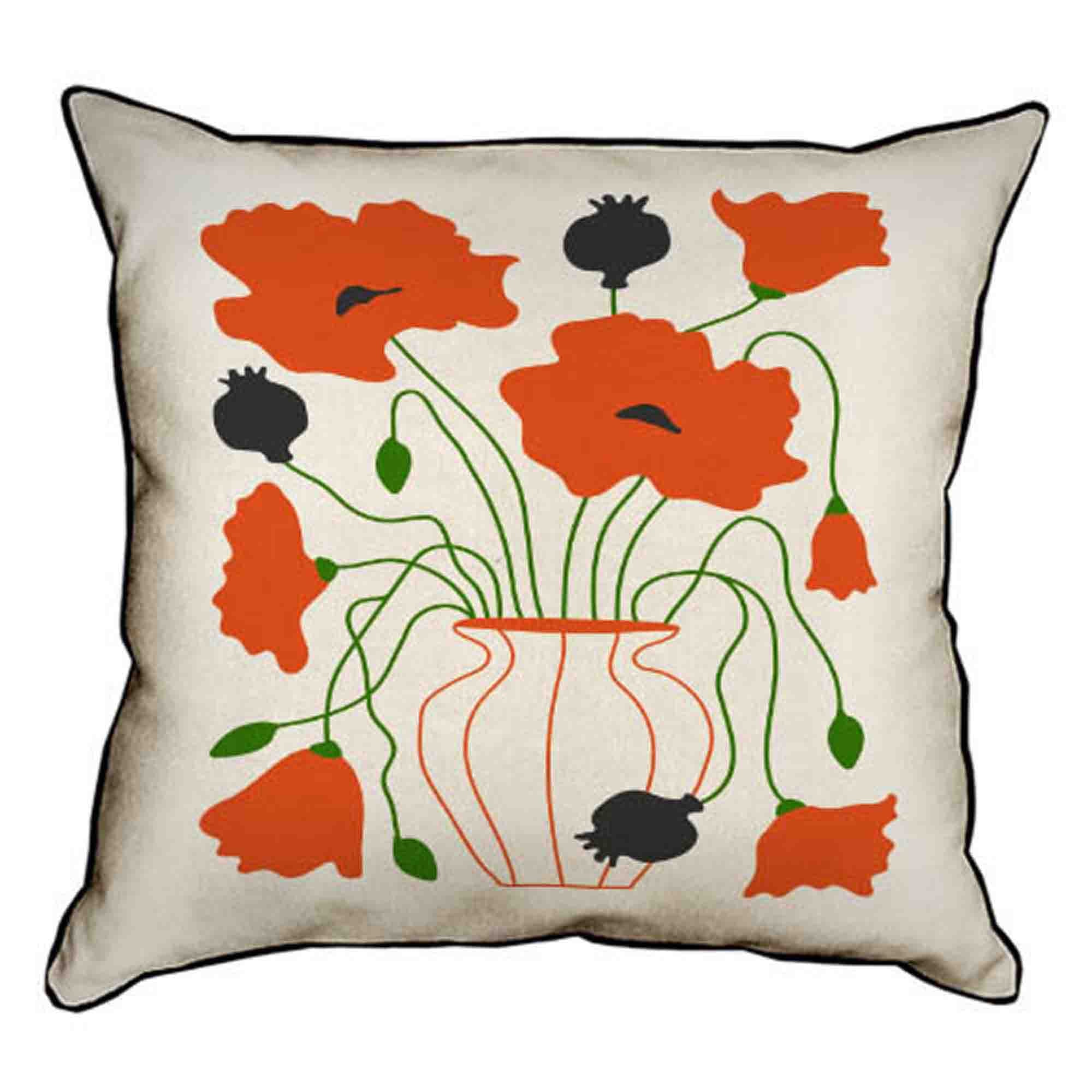 Подушка декоративна МАКИ У ВАЗІ - зображення 1
