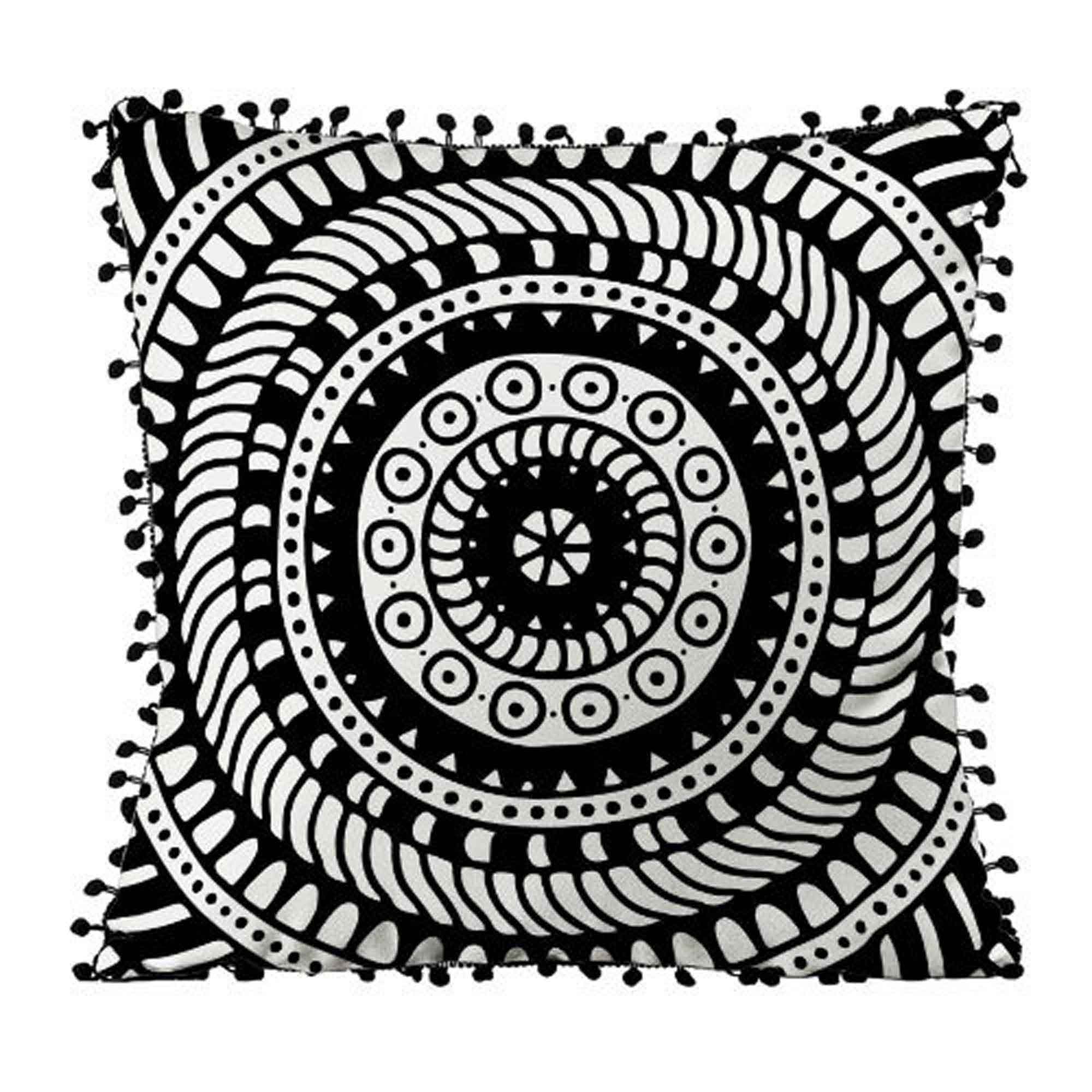 Подушка декоративна з помпонами ОРНАМЕНТ - зображення 1