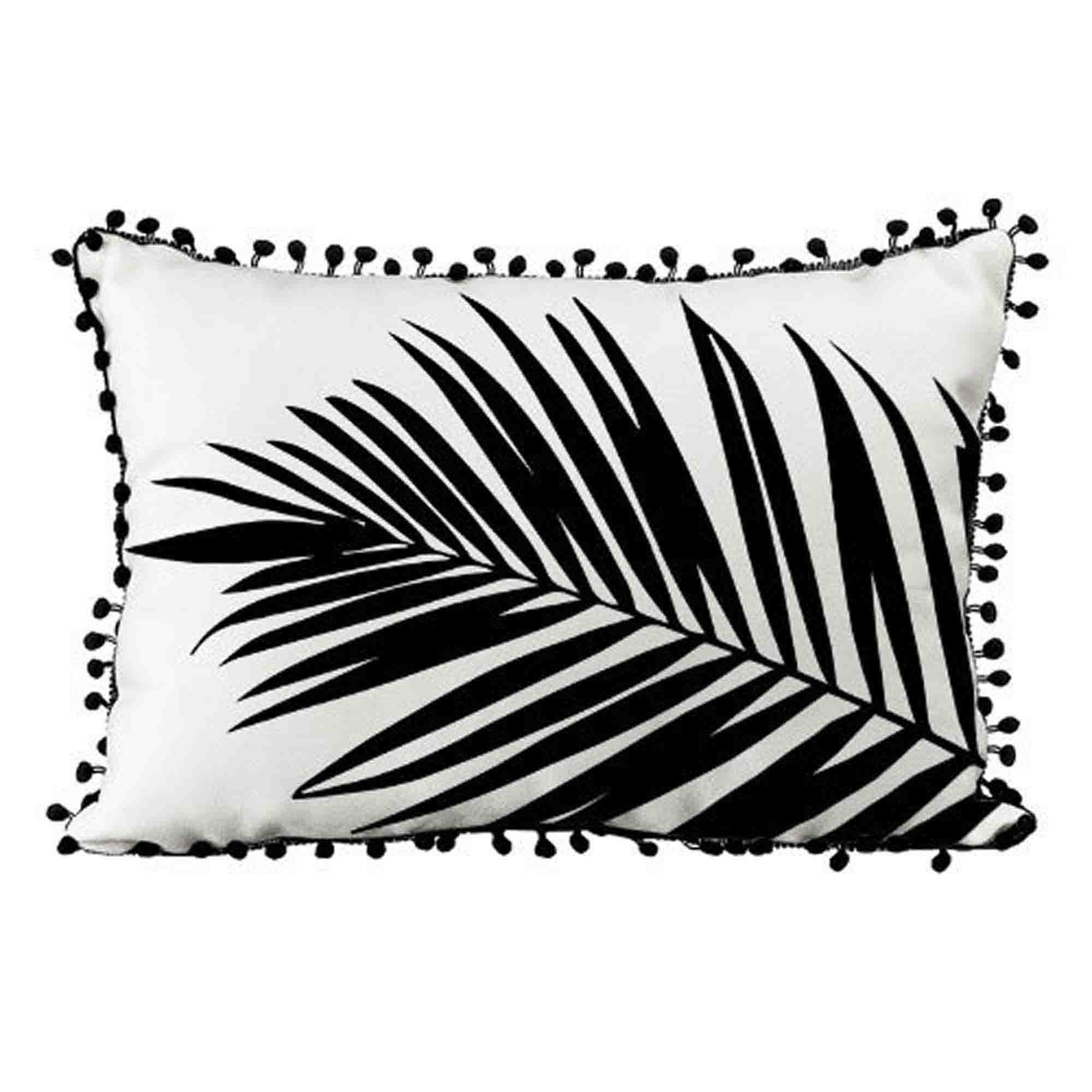 Подушка декоративна з помпонами ПАПОРОТЬ - зображення 1