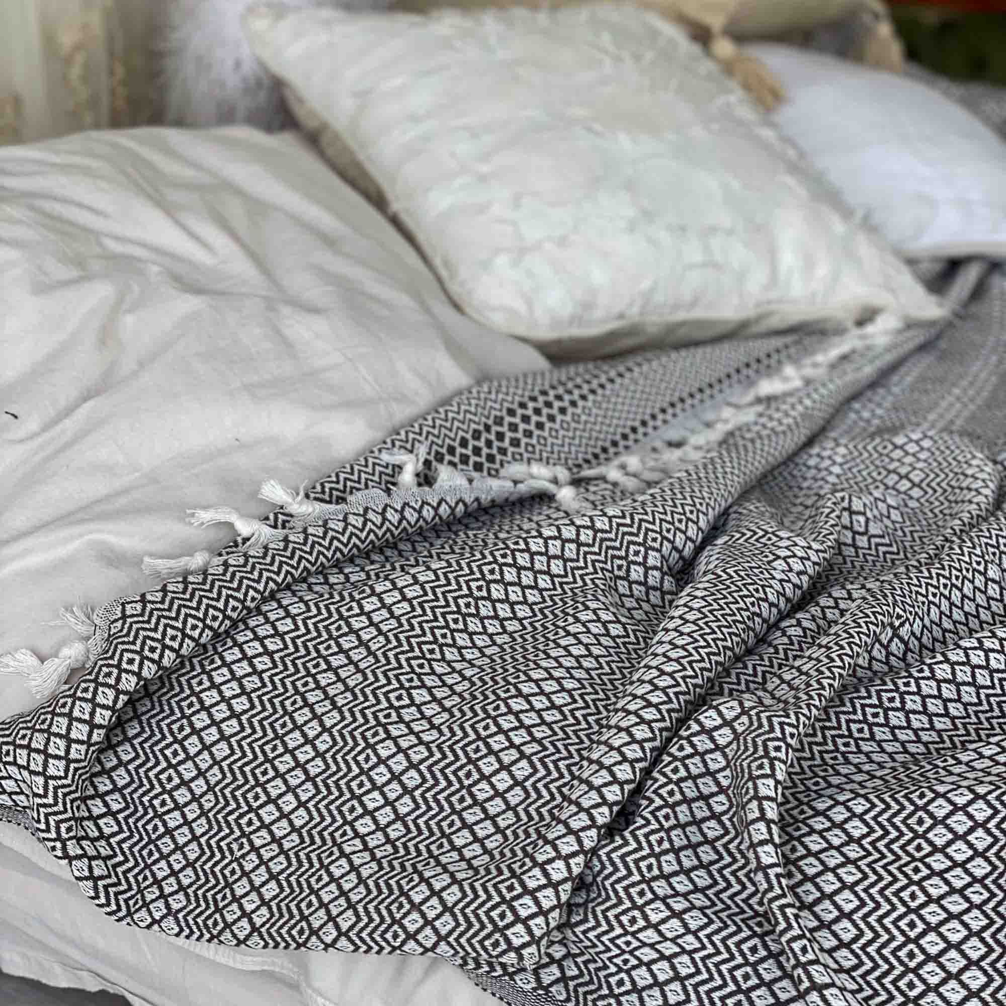 Покривало бавовняне ромб BLACK - зображення 1