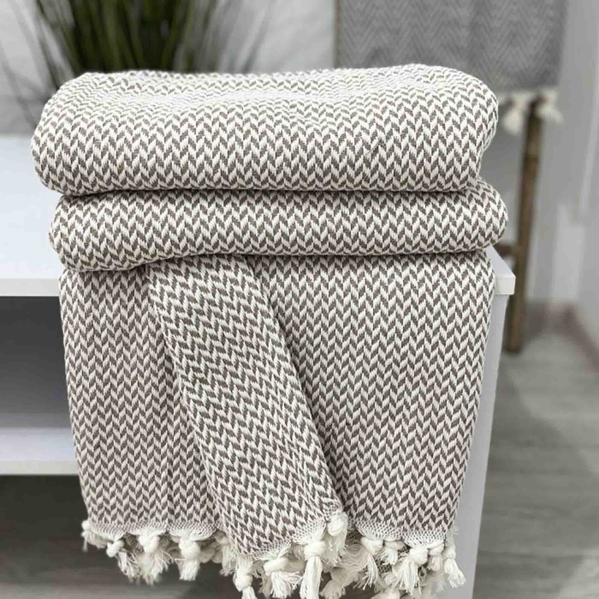 Покривало бавовняне ялинка BEIGE - зображення 1