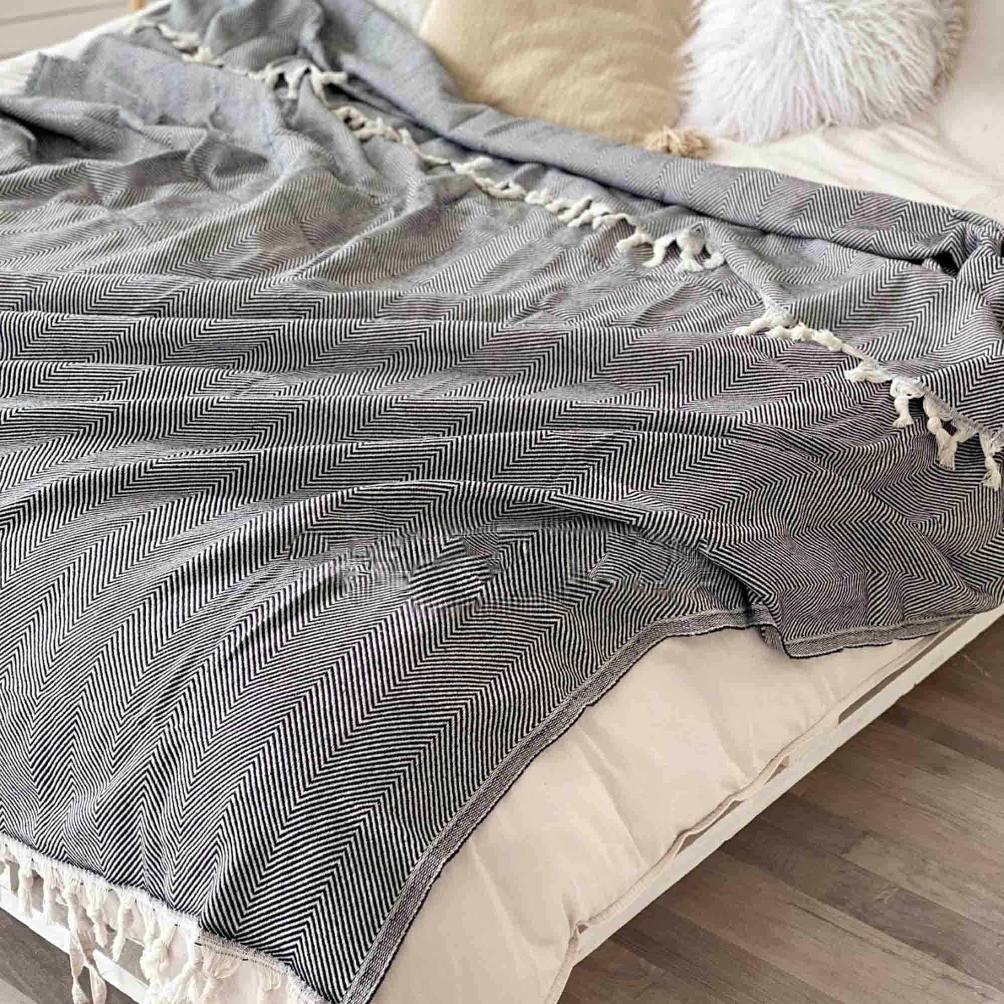 Покривало бавовняне ялинка BLACK - зображення 2