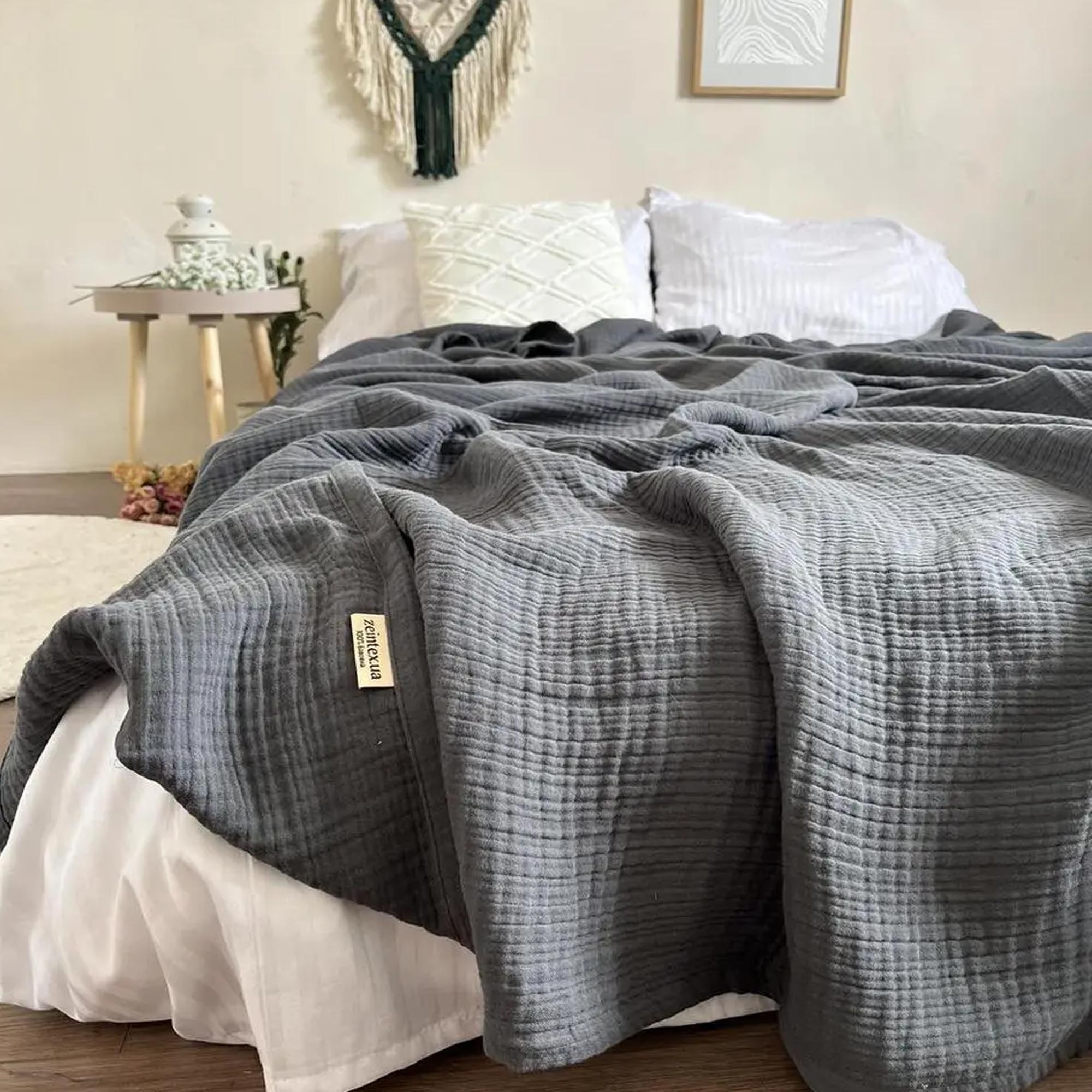 Покривало муслінове HEAVEN, графітовий