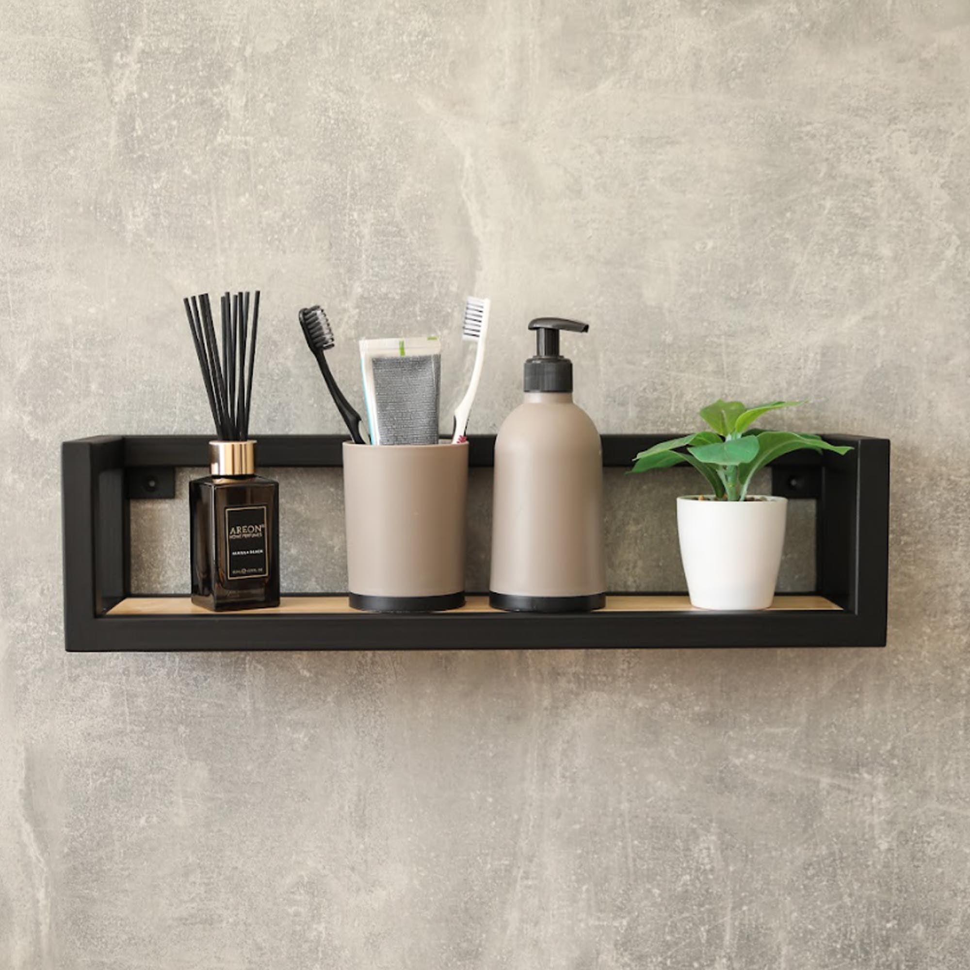 Полиця в ванну кімнату EXCLUSIVE з деревом