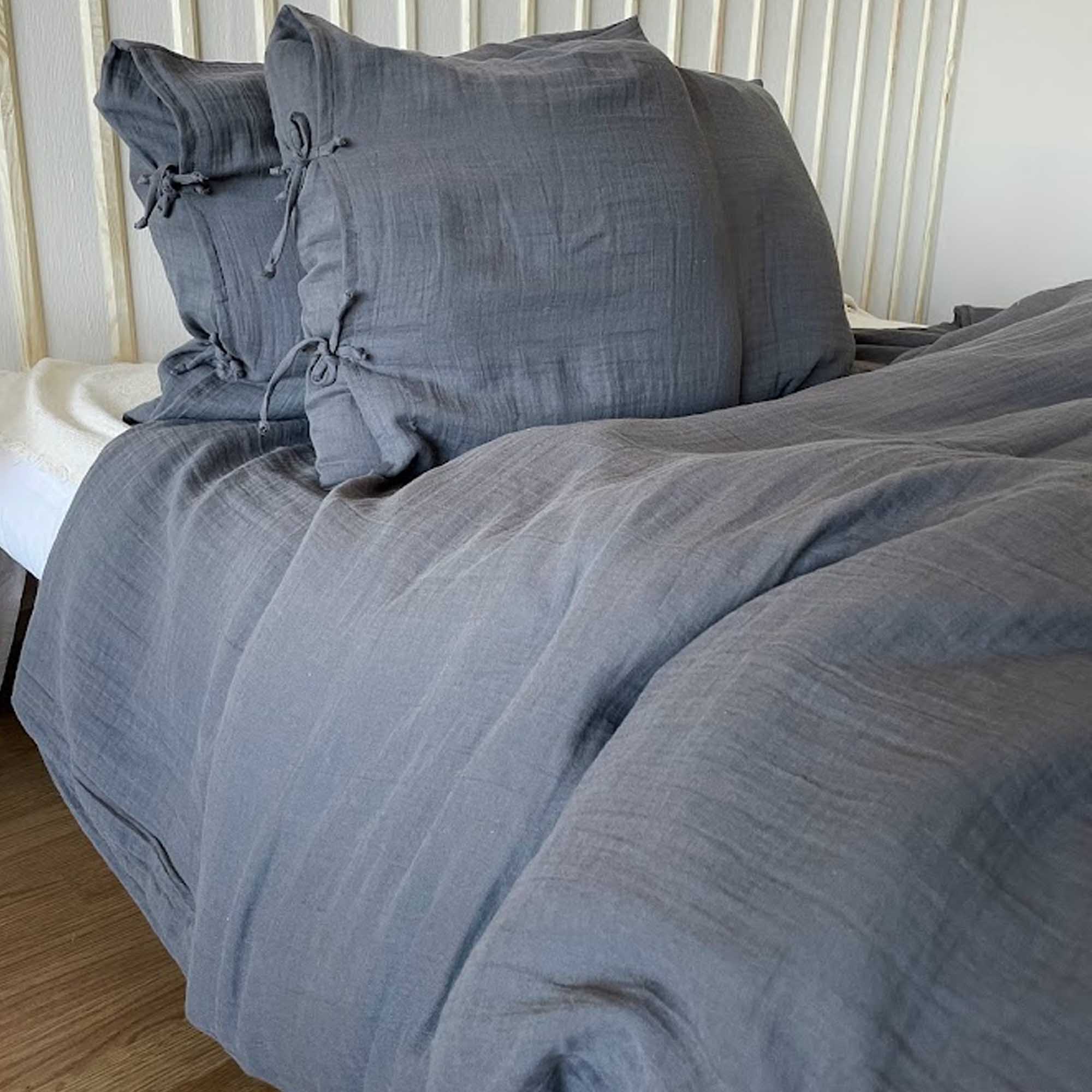 Постільна білизна АНТРАЦИН з мусліну - зображення 2