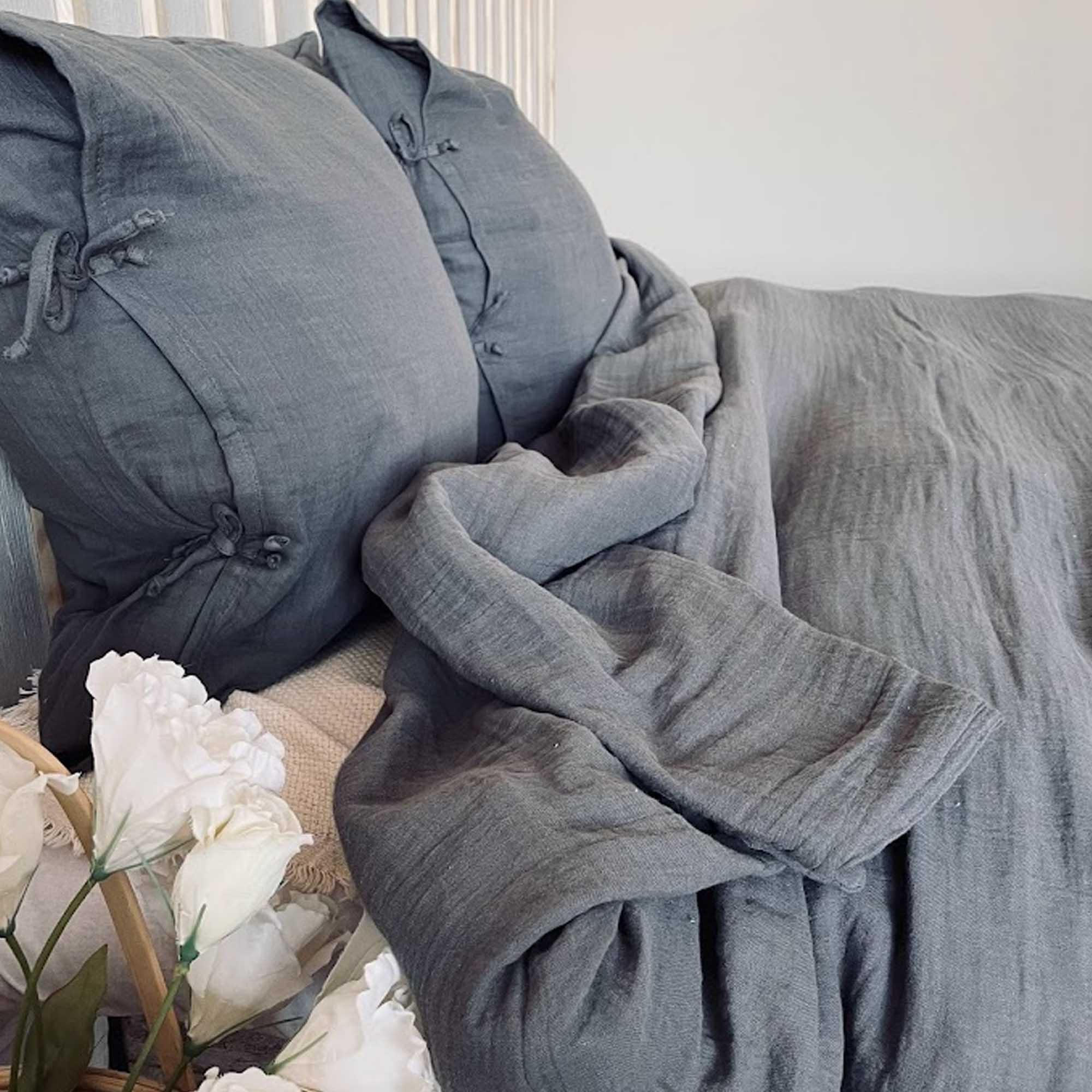 Постільна білизна АНТРАЦИН з мусліну - зображення 1