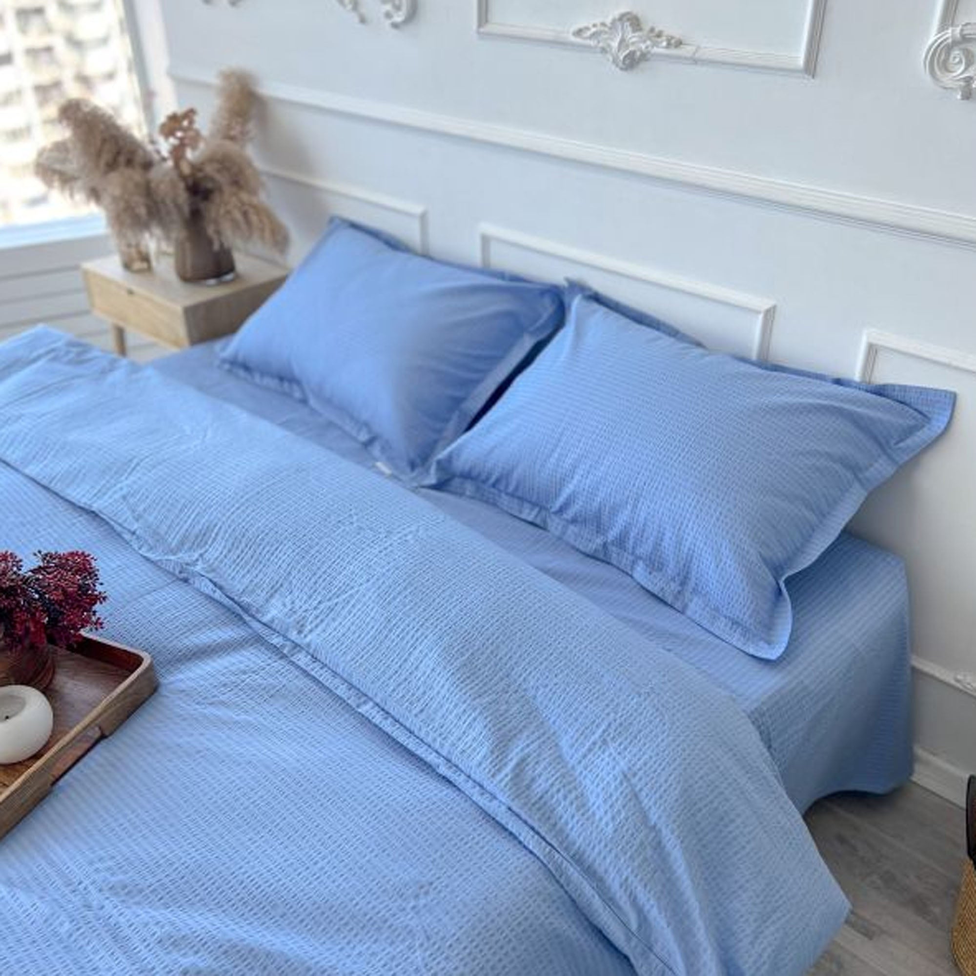 Постільна білизна BLUE, жата бавовна