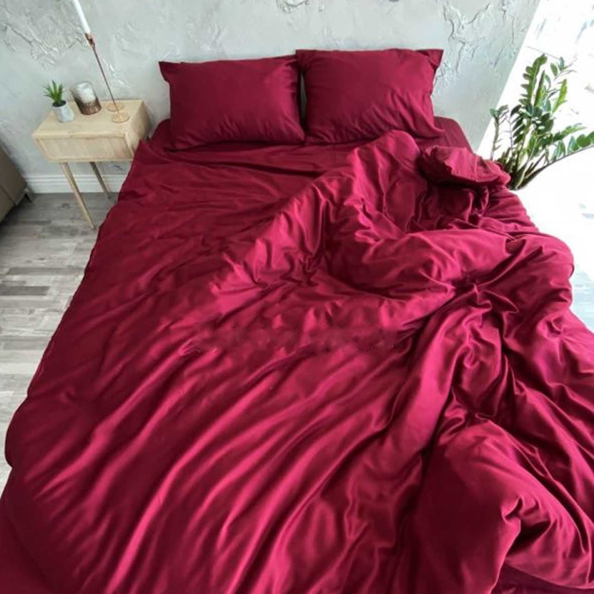 Постільна білизна BURGUNDY, елітний сатин - зображення 2
