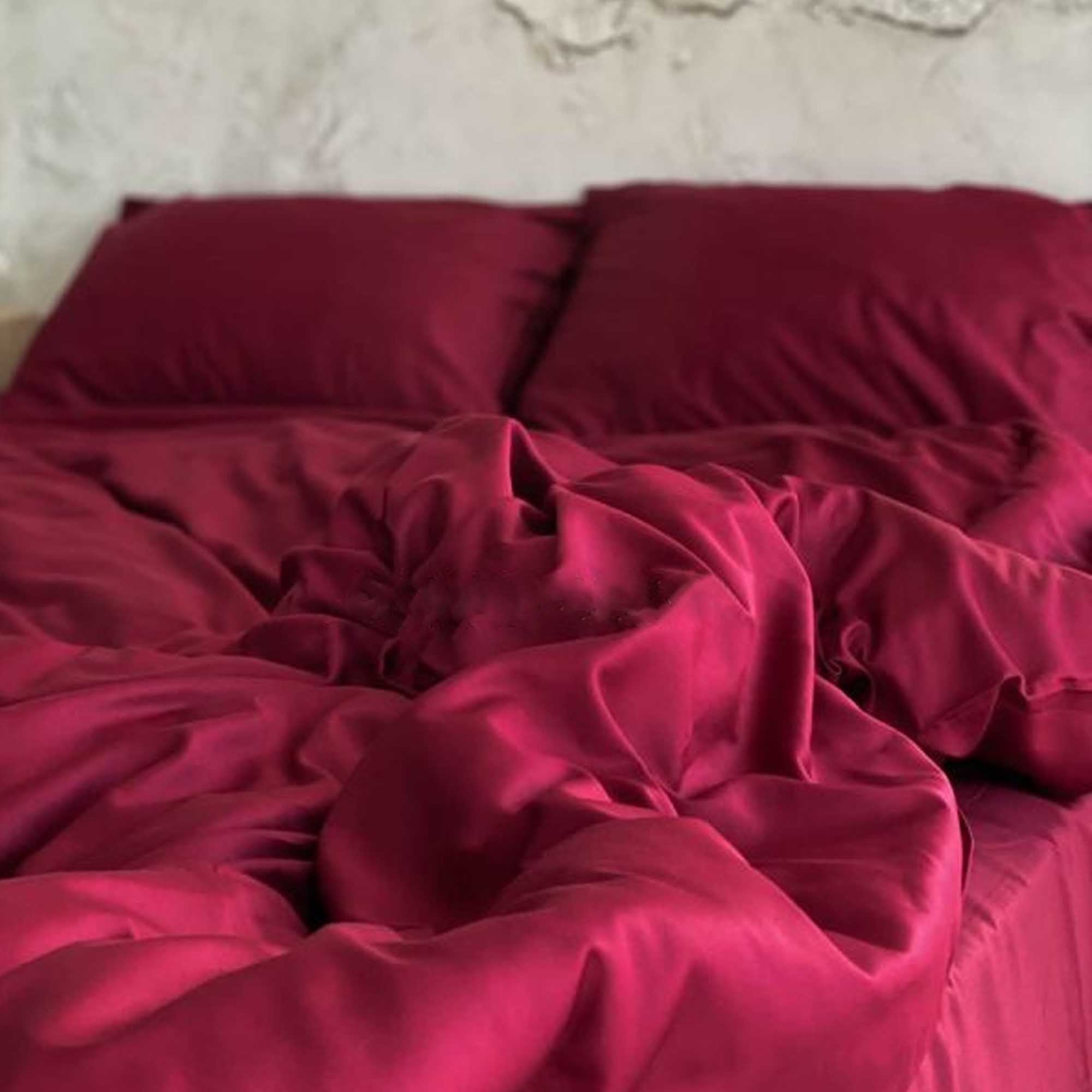 Постільна білизна BURGUNDY, елітний сатин - зображення 1