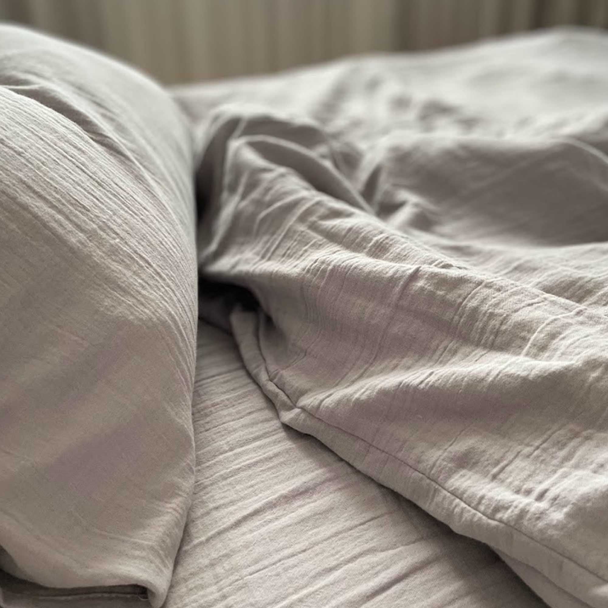 Постільна білизна СВІТЛО СІРА з мусліну - зображення 2