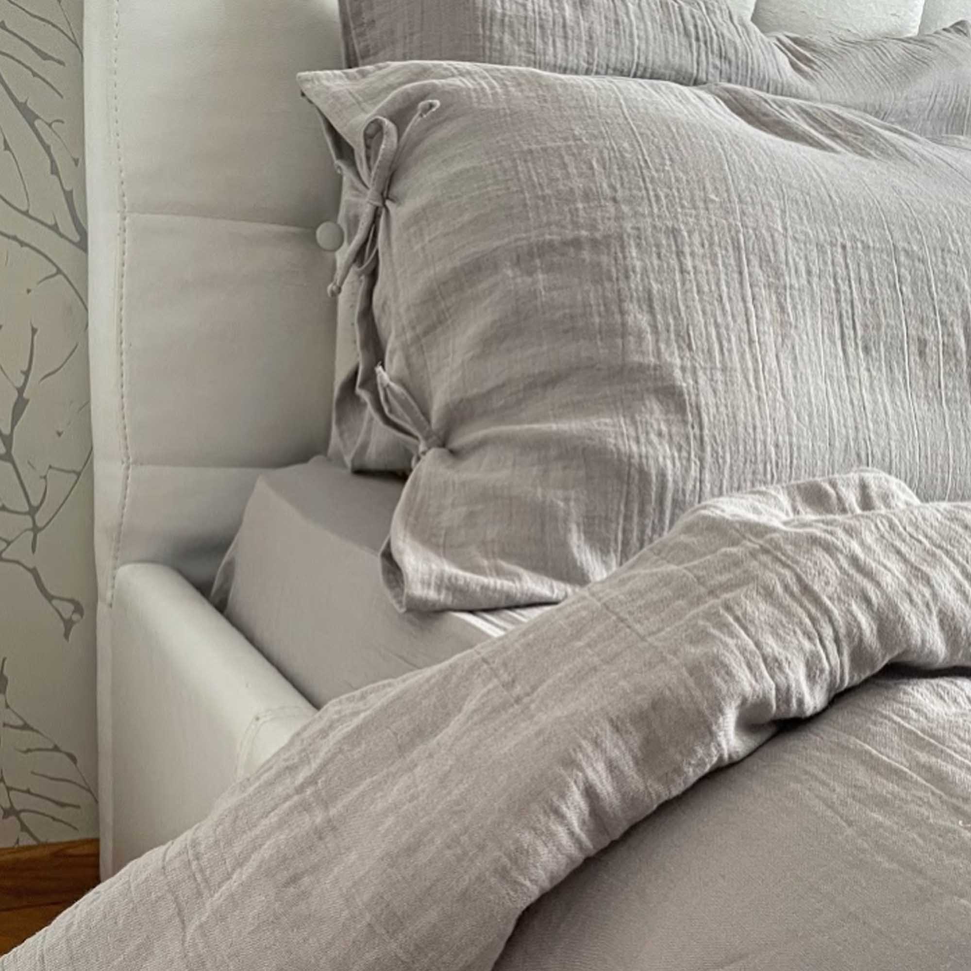 Постільна білизна СВІТЛО СІРА з мусліну - зображення 1