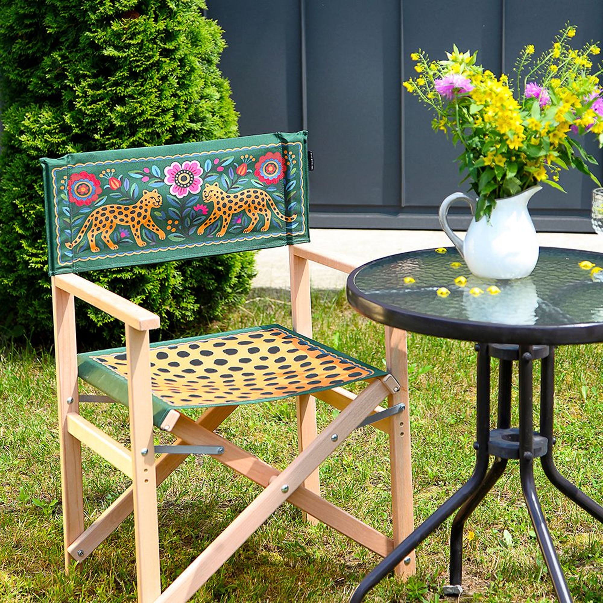 Садовий розкладний стілець ТИГРОВИЙ ПРИНТ