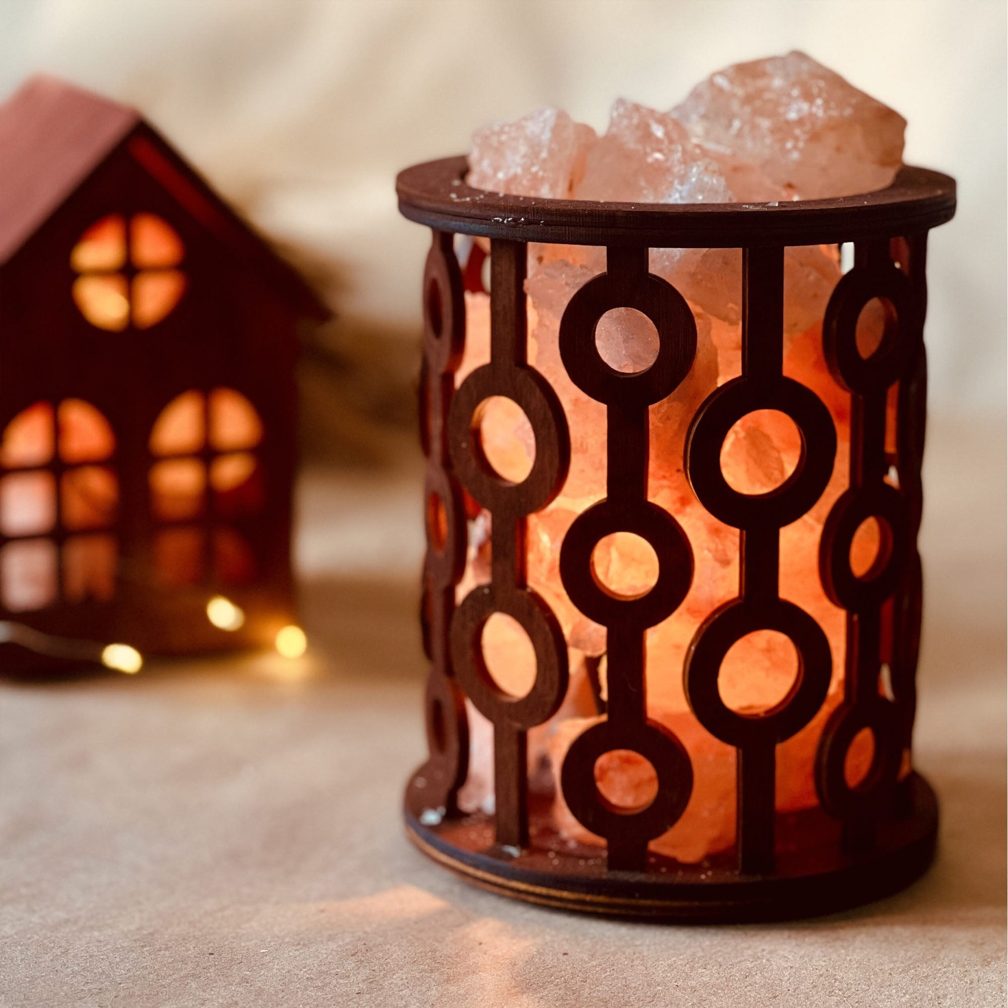 Соляная лампа корзина ШАРИКИ