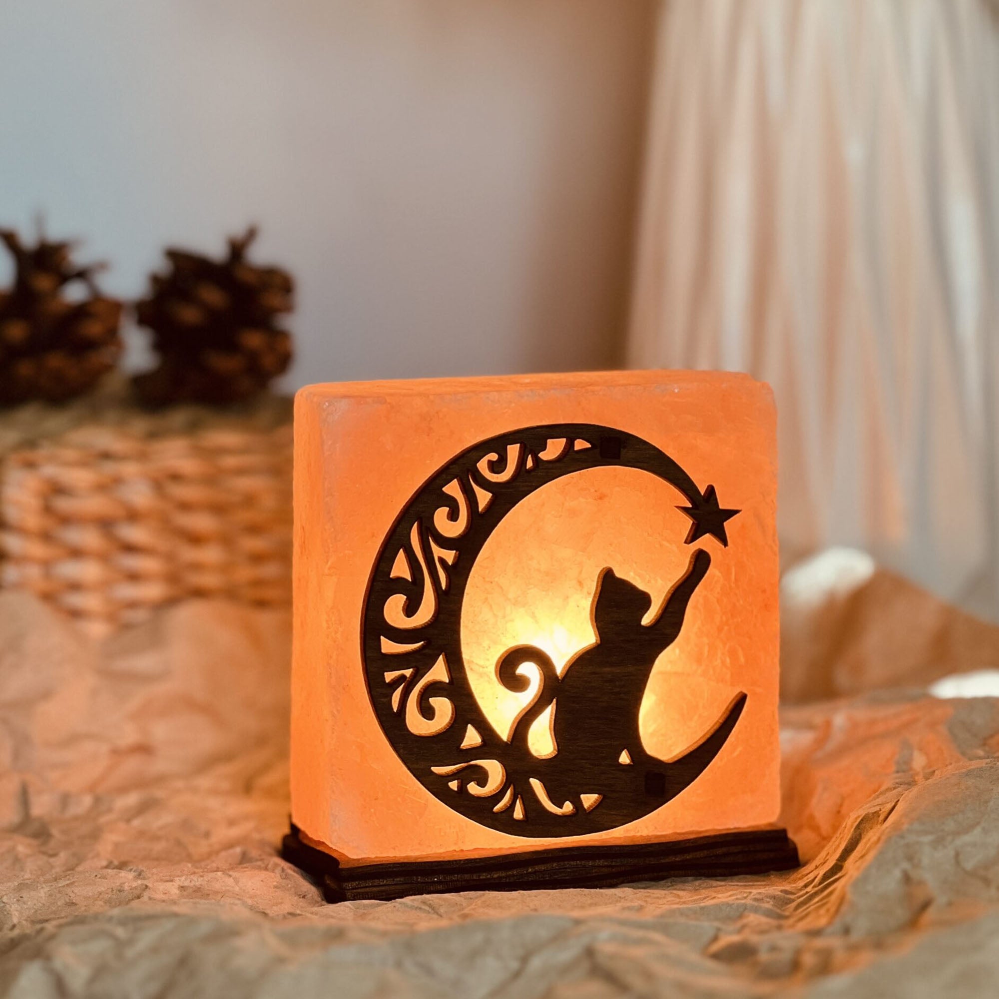 Соляная лампа КОТ С ЗВЕЗДОЙ