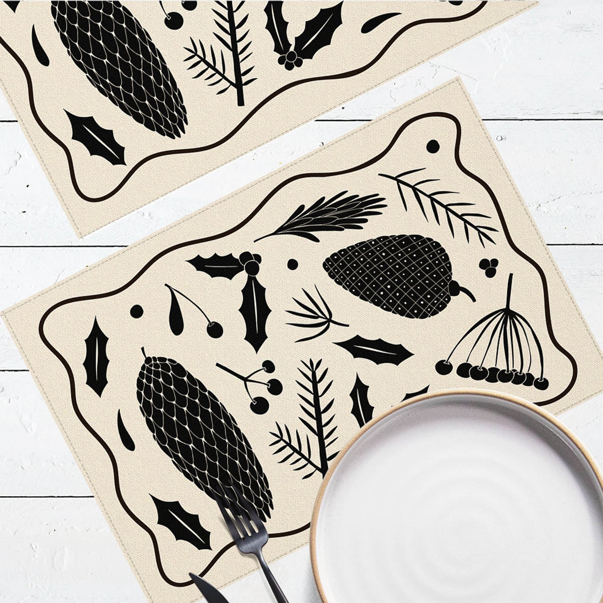 Салфетки на стол ШИШКИ И ЯГОДЫ, 2шт