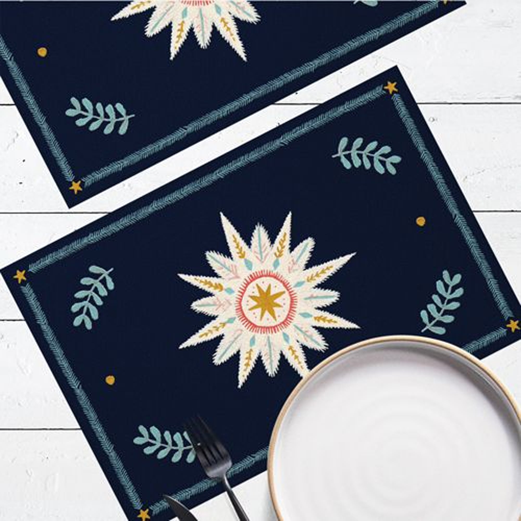 Серветки на стіл ЗІРКА НА СИНЬОМУ ФОНІ, 2шт