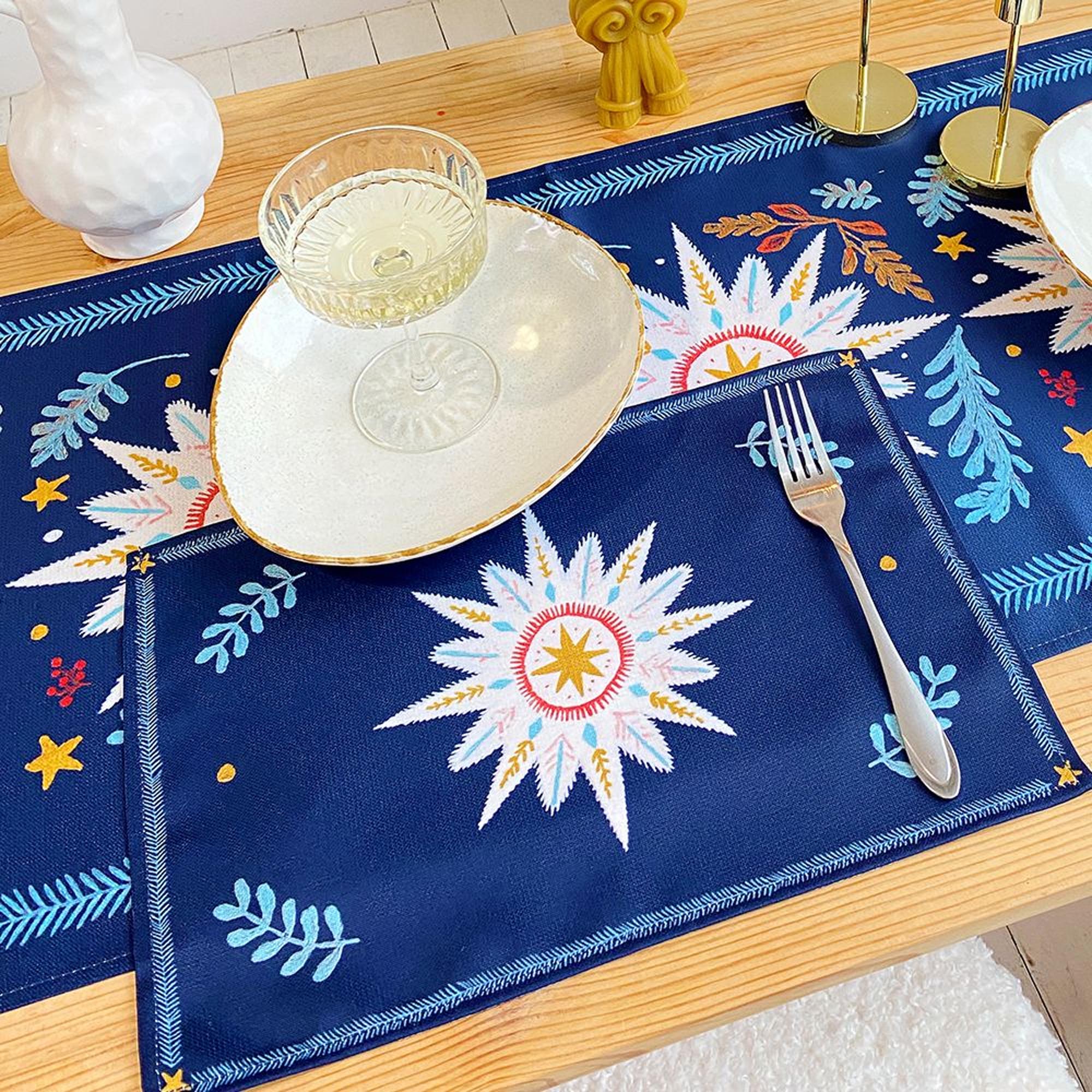 Серветки на стіл ЗІРКА НА СИНЬОМУ ФОНІ, 2шт