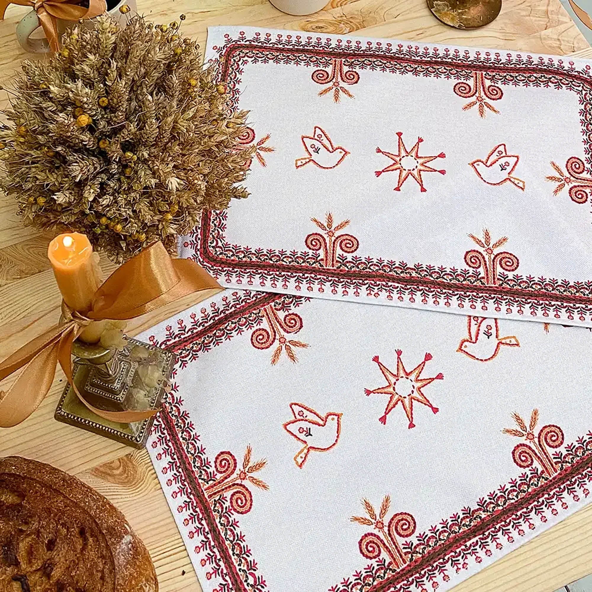 Салфетки на стол ЗВЕЗДА И ПТИЦЫ, 2шт