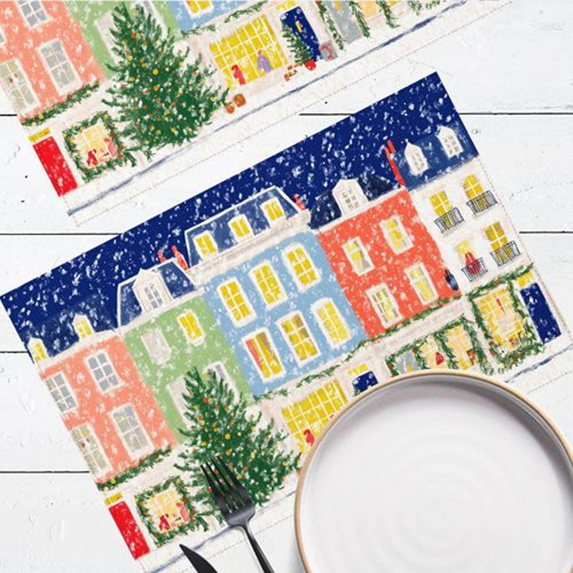 Серветки на стіл ЗИМОВІ БУДИНОЧКИ, 2шт