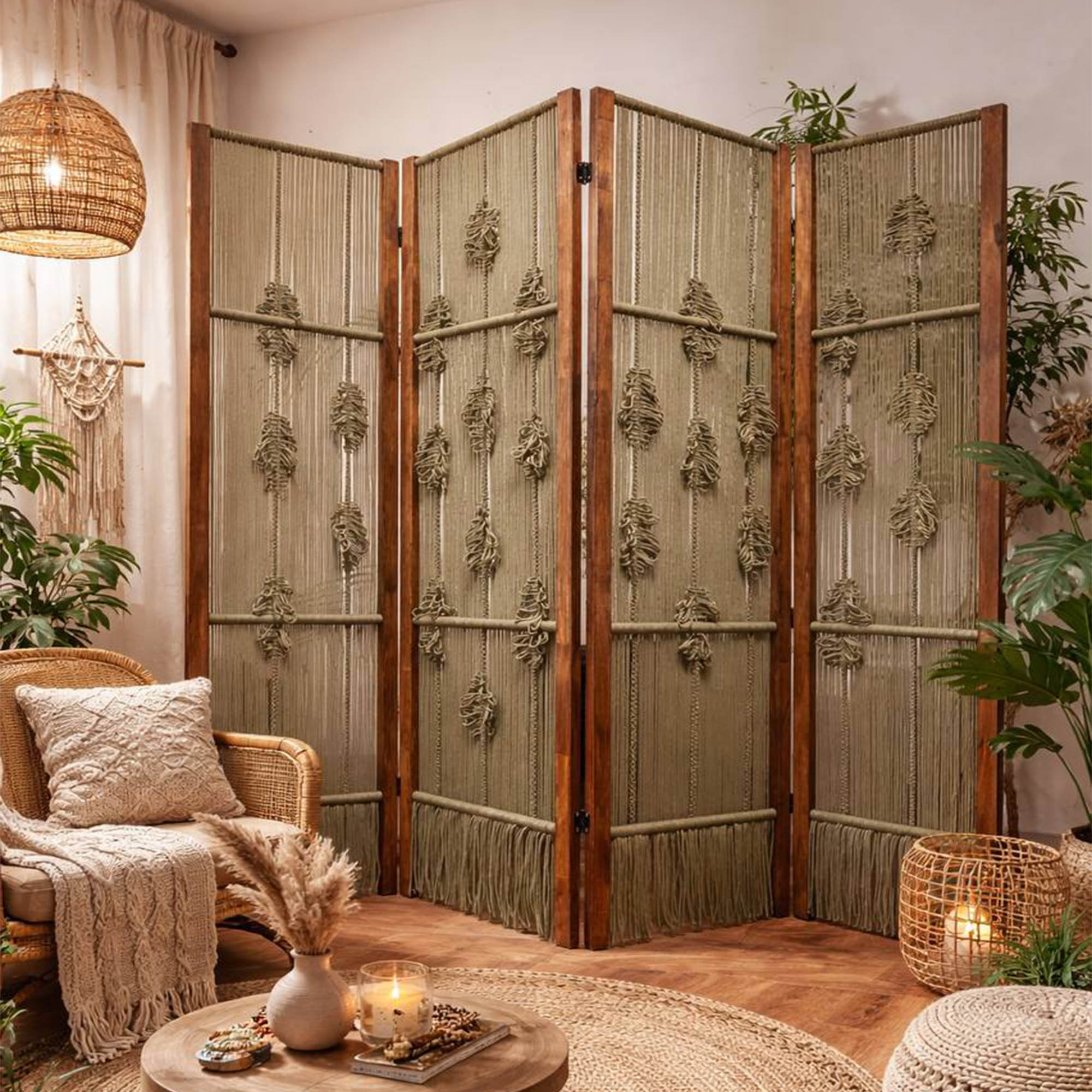 Ширма дерев'яна, гачкована