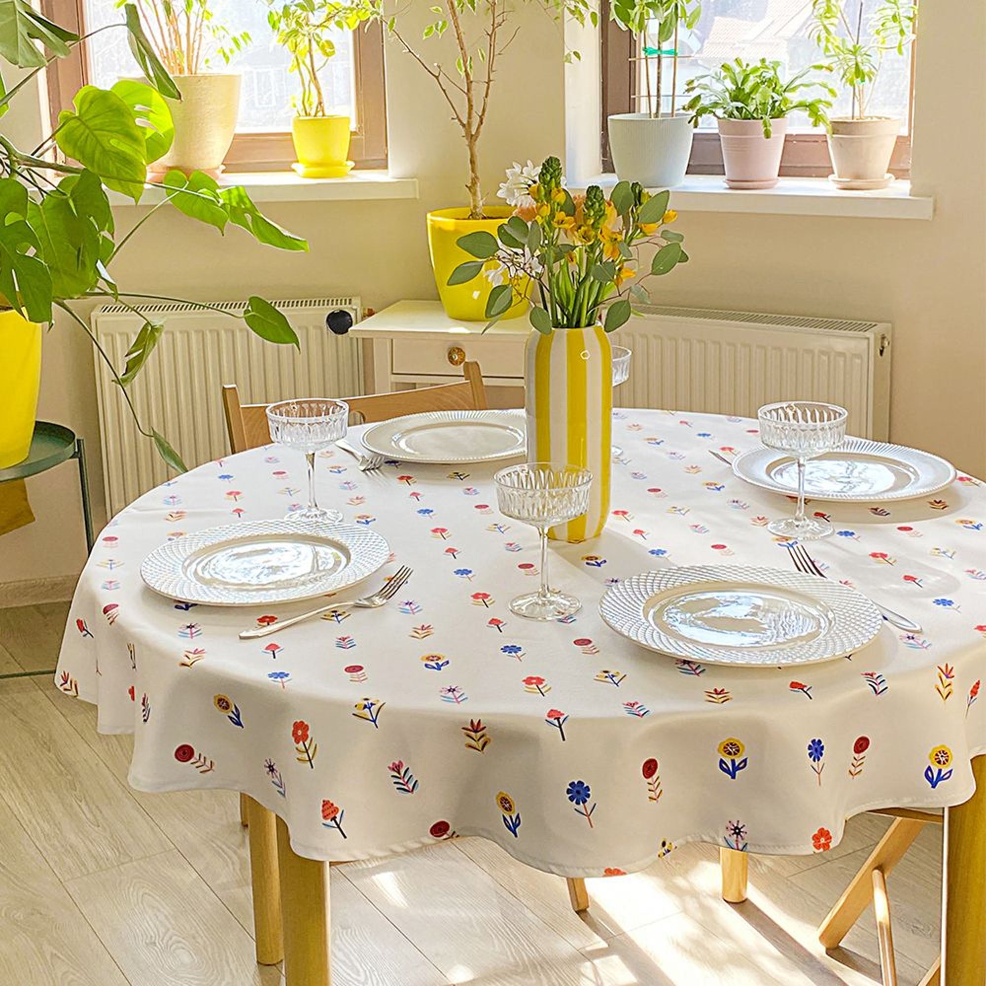 Скатертина кругла ДРІБНІ КВІТОЧКИ