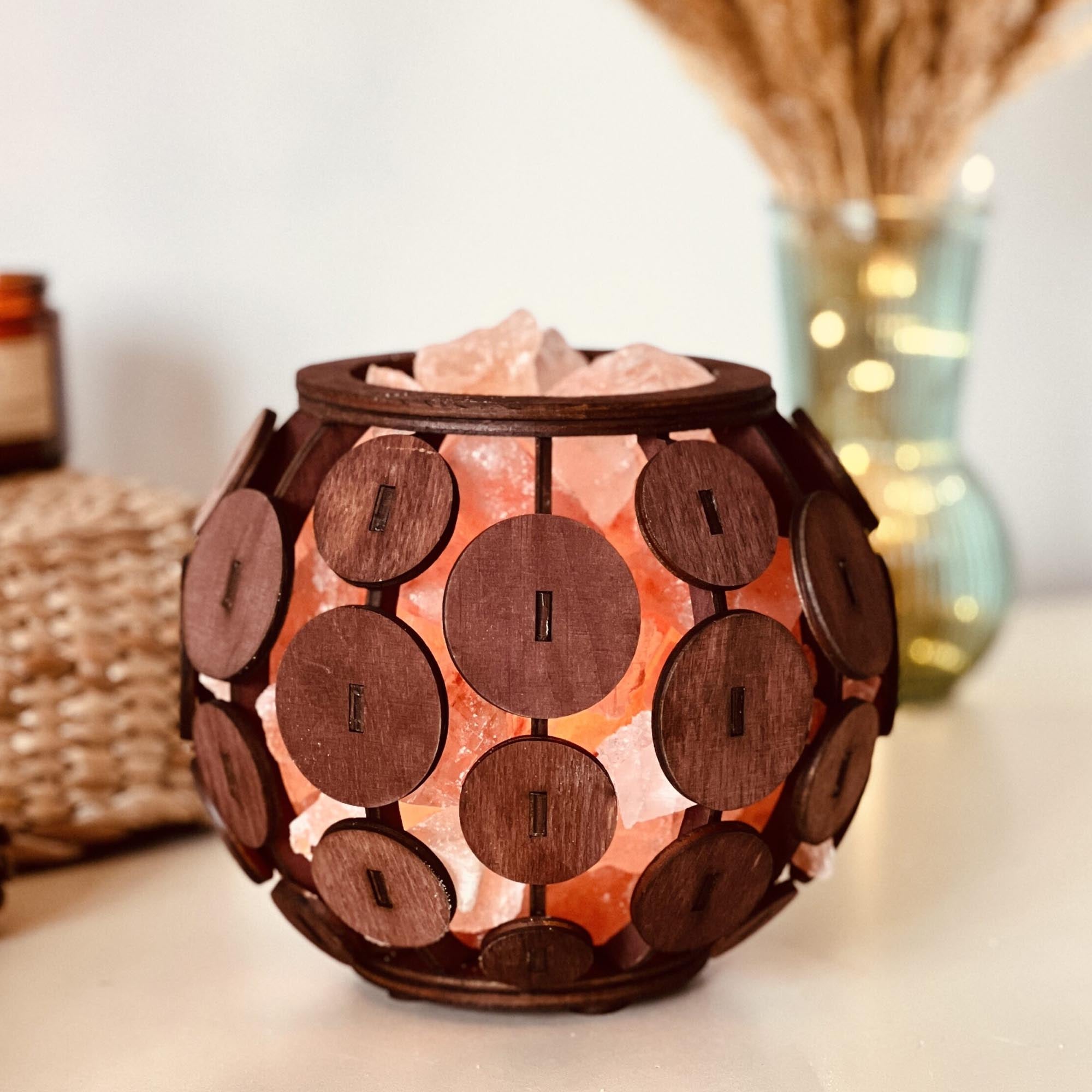 Соляная лампа корзина СФЕРА 3 кг