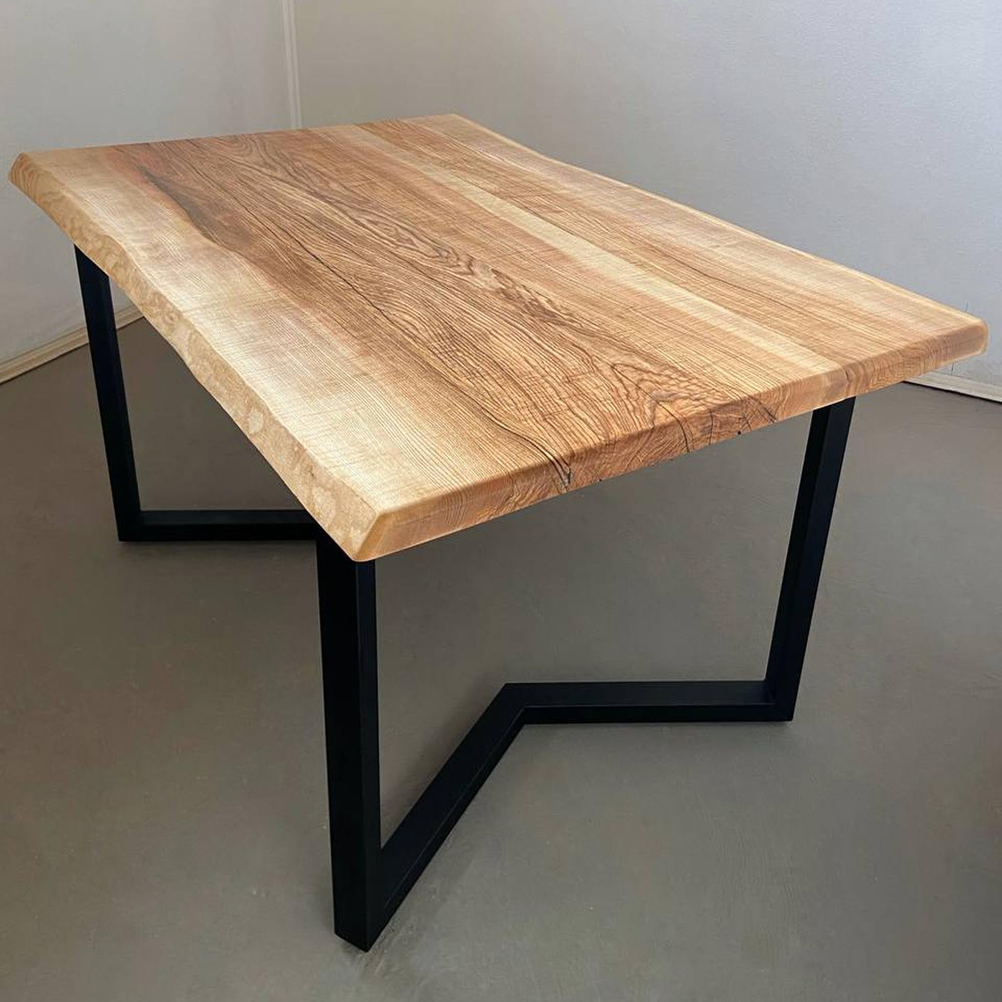 Стіл БУМЕРАНГ, прямокутний на 6 осіб з масиву ясена та живим краєм - зображення 1