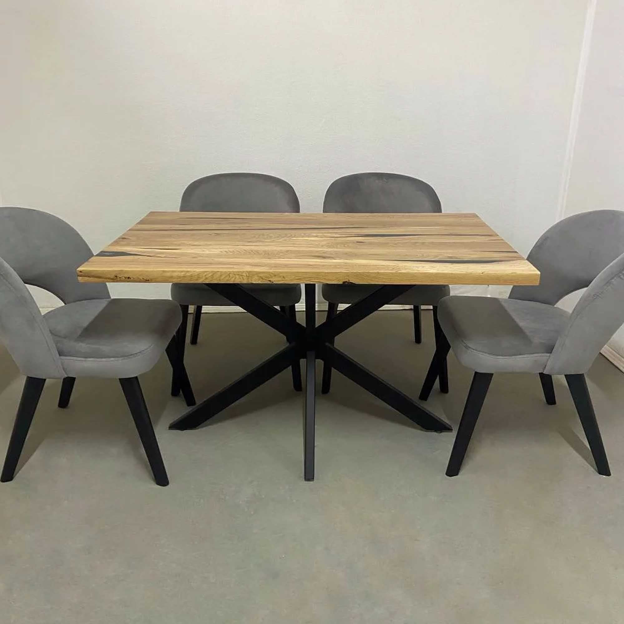 Стіл КІЛКИ, прямокутний на 4 особи з дуба та епоксидної смоли - зображення 2