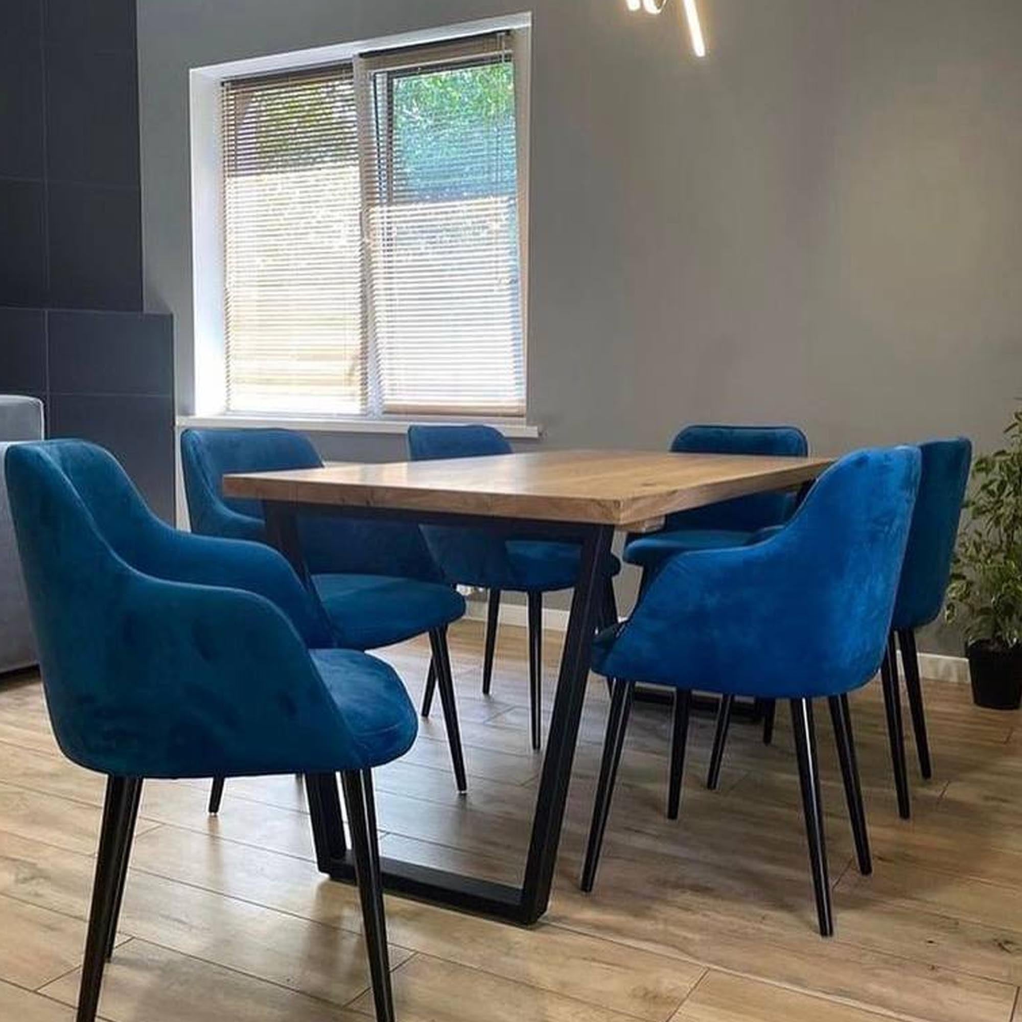 Стіл КВАДРАТ, прямокутний на 6 осіб з масиву дуба - зображення 2