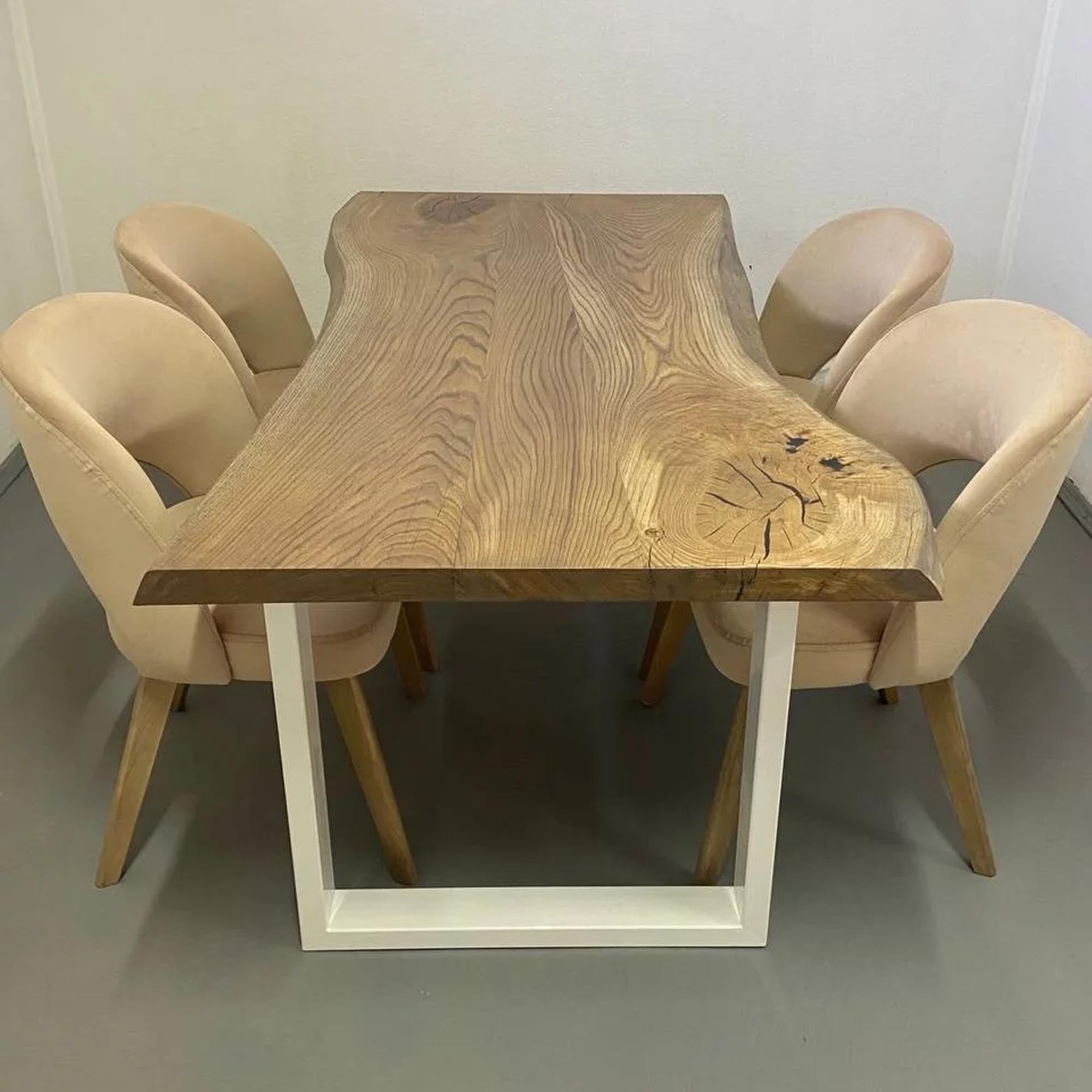 Стіл КВАДРАТ, прямокутний на 6 осіб з масиву дуба та живим краєм - зображення 1