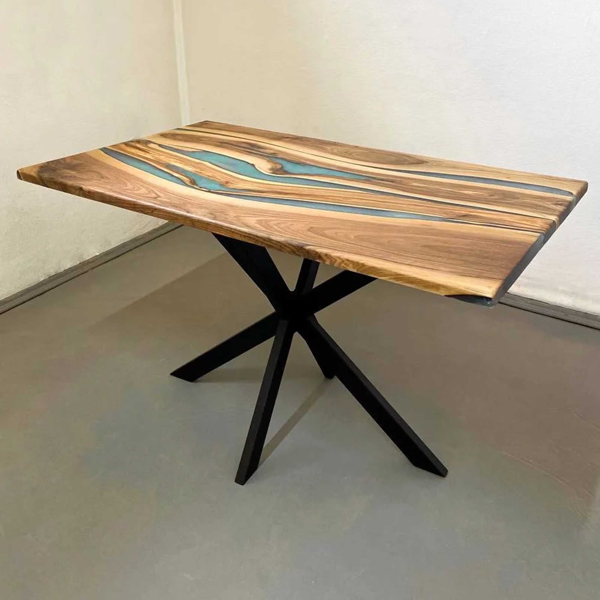 Стіл РІКА, прямокутний на 6 осіб з горіха та епоксидної смоли - зображення 2