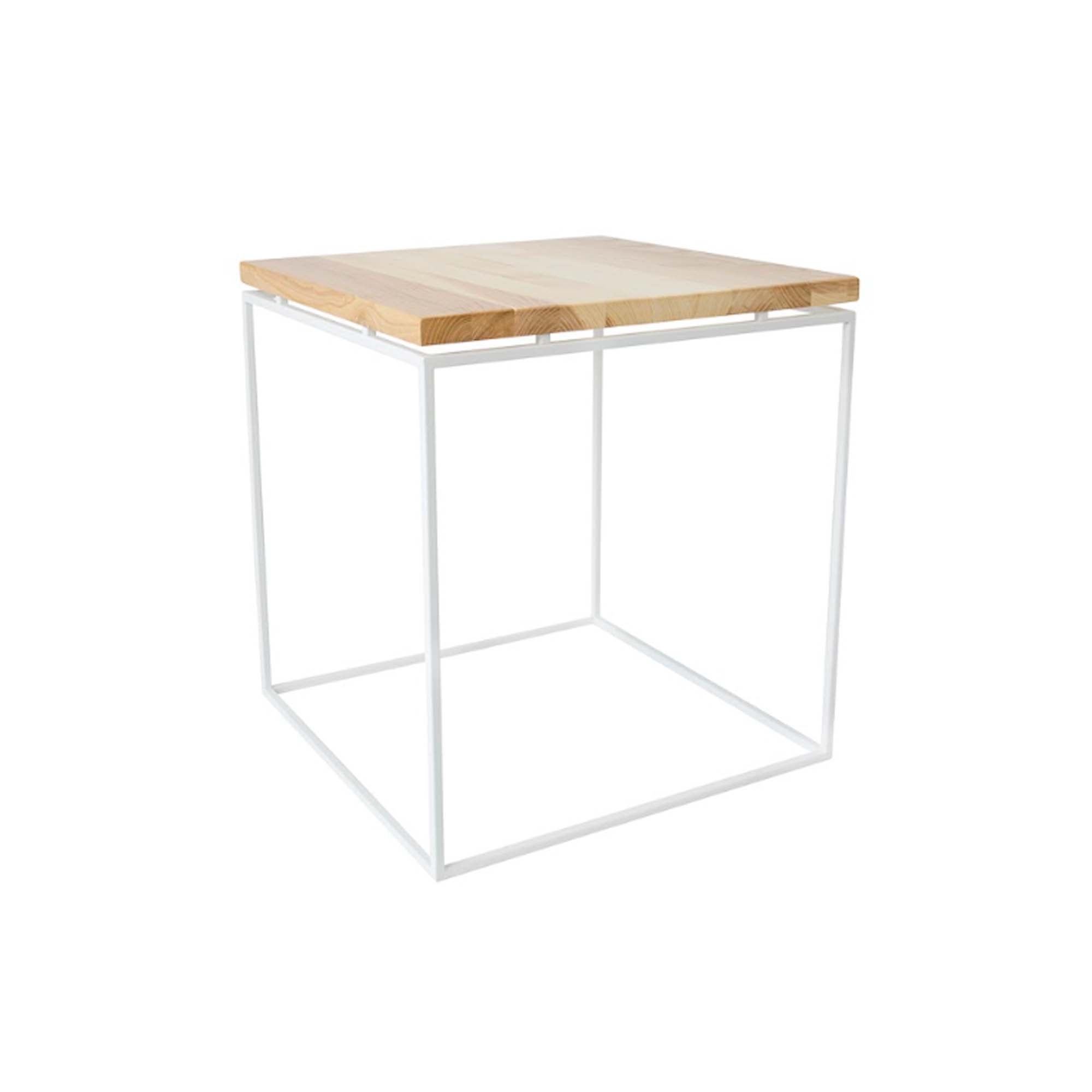 Стіл журнальний БІЛИЙ ЯСЕНЬ, натуральне дерево 50х50х50 см - зображення 1