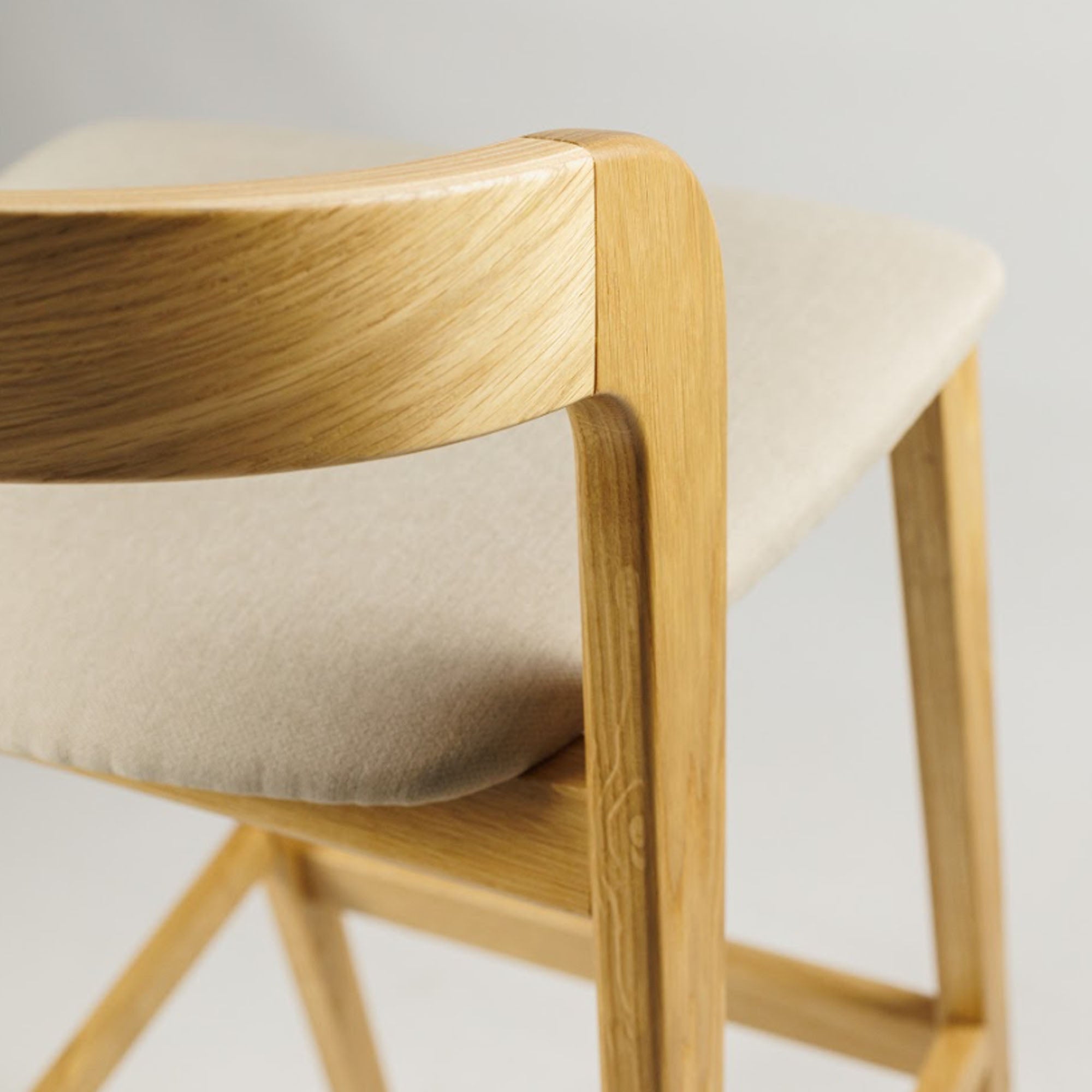 Стілець барний FLOKI NEW з дуба, натуральний