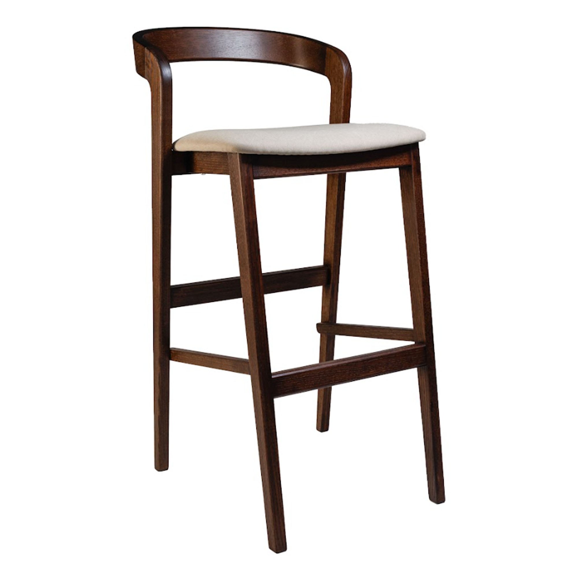 Стілець барний FLOKI NEW з ясена, темний горіх